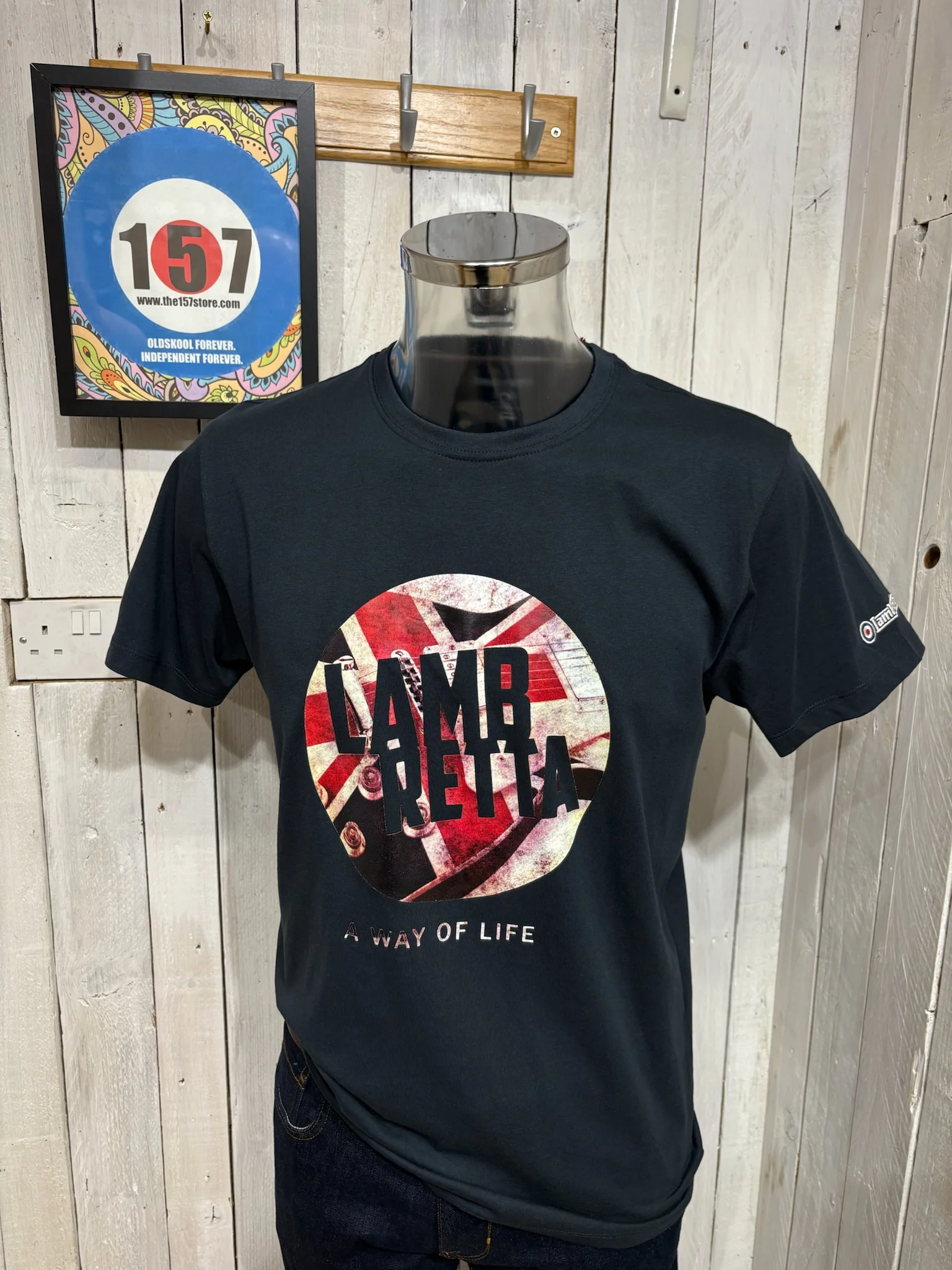 Lambretta Union Jack Guitar Tee - Navy