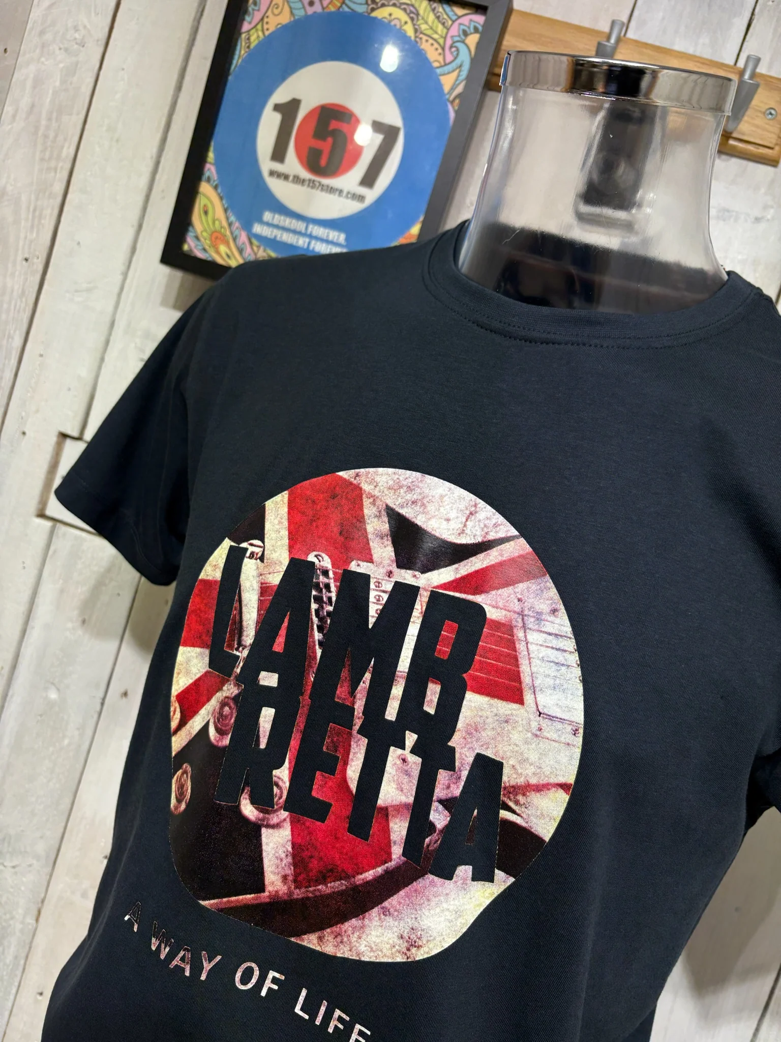 Lambretta Union Jack Guitar Tee - Navy - Image 2