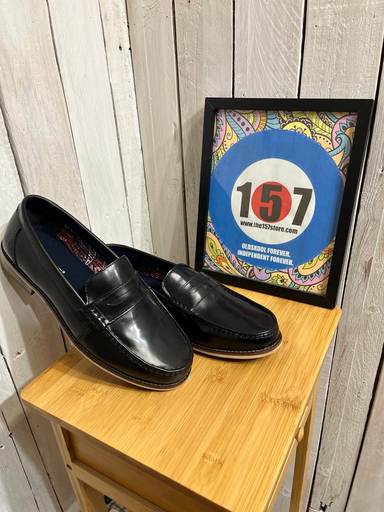 Leather Saddle PENNY Loafers - Black - Image 2