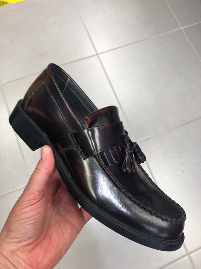 Leather Tassel Loafers - Oxblood - Image 5