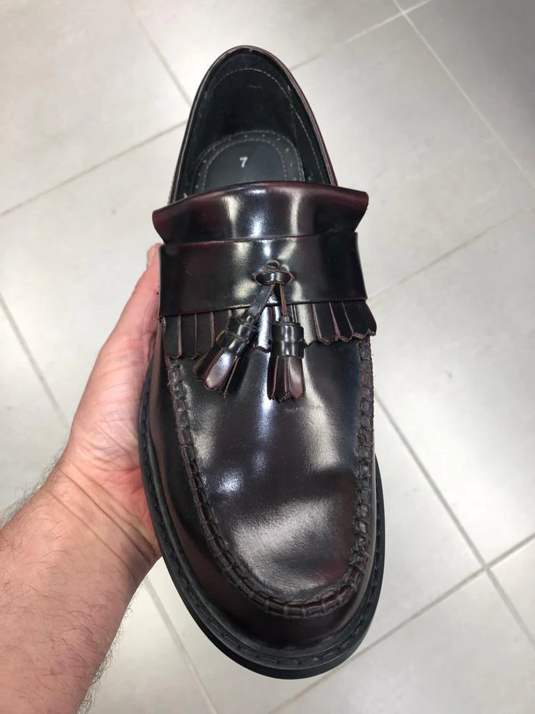 Leather Tassel Loafers - Oxblood - Image 8