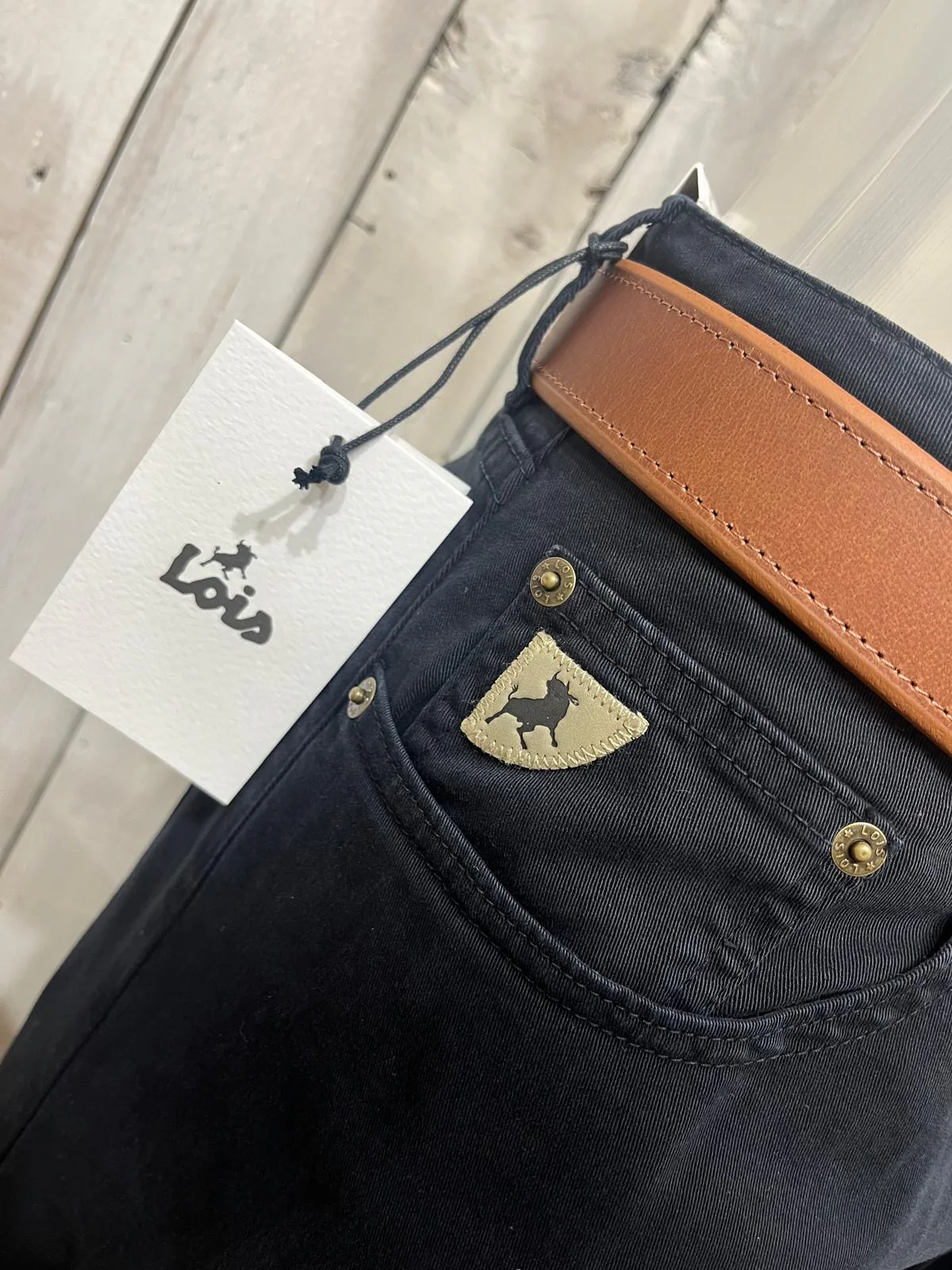 Lois Cotton Chino Trousers - Terrace Fit - Navy (with Stretch) - Image 4