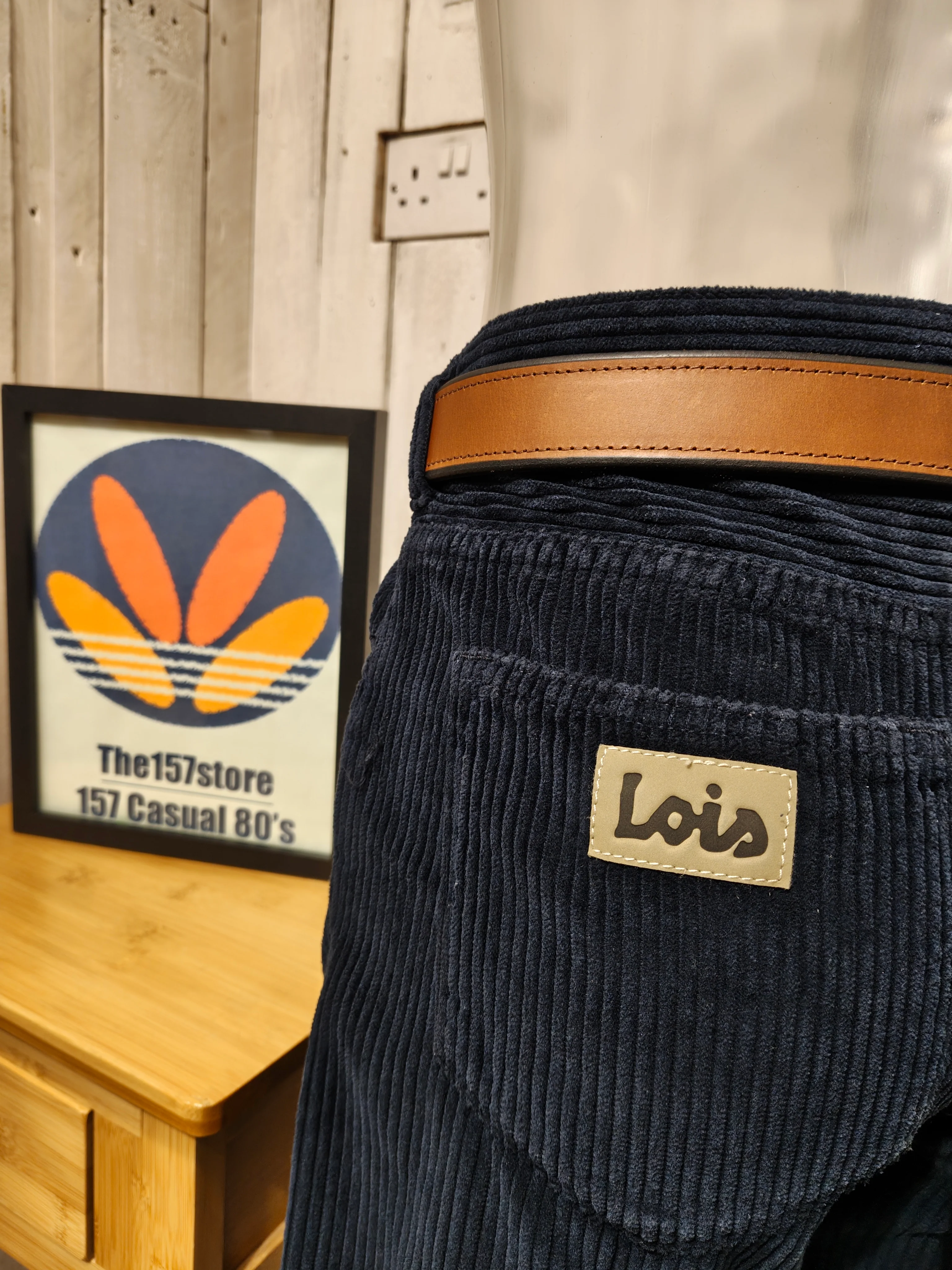 Lois Jumbo Cord Pepe Shorts - Navy - Image 2