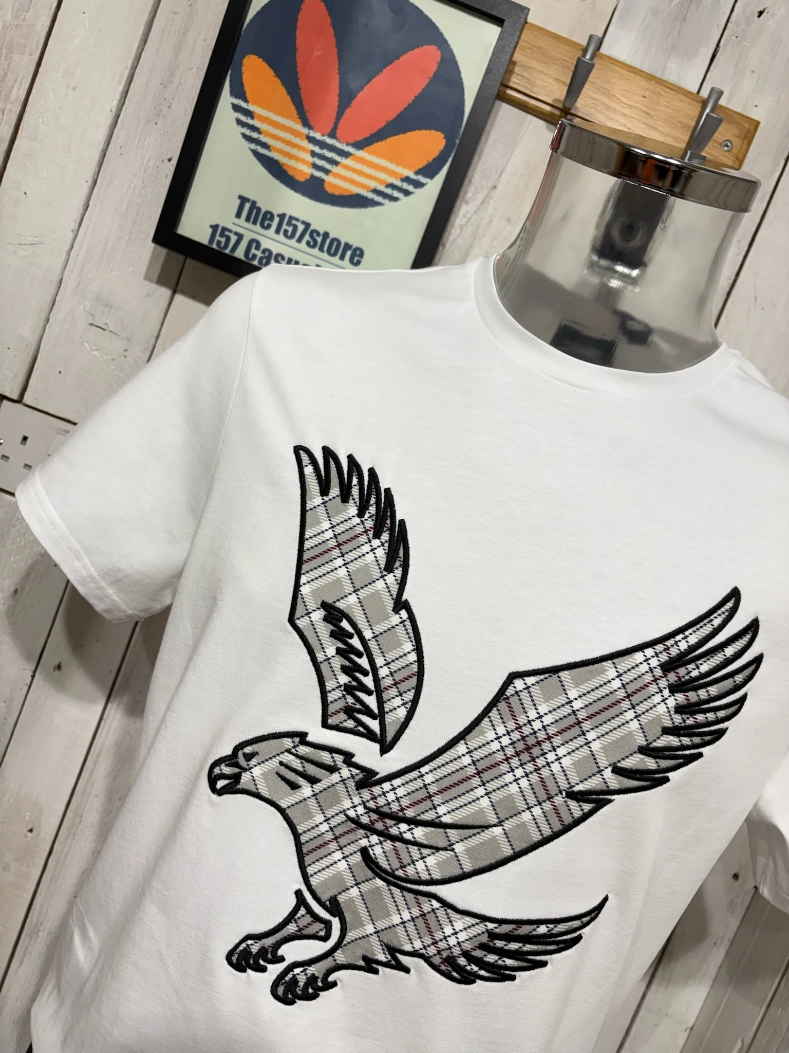 Lyle & Scott Check Eagle Tee - White - Image 2