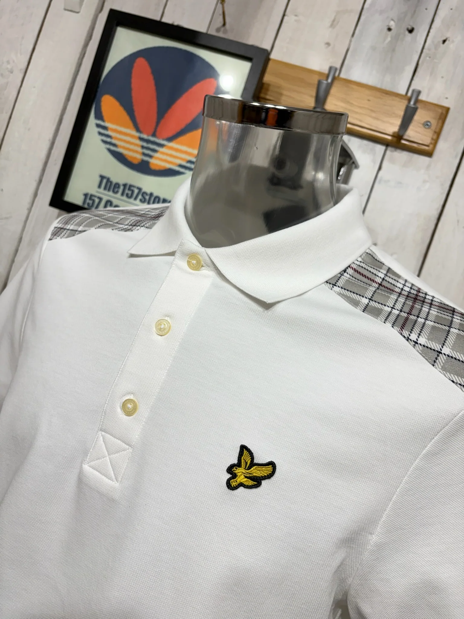 Lyle & Scott Check Panel Polo Shirt - White - Image 2
