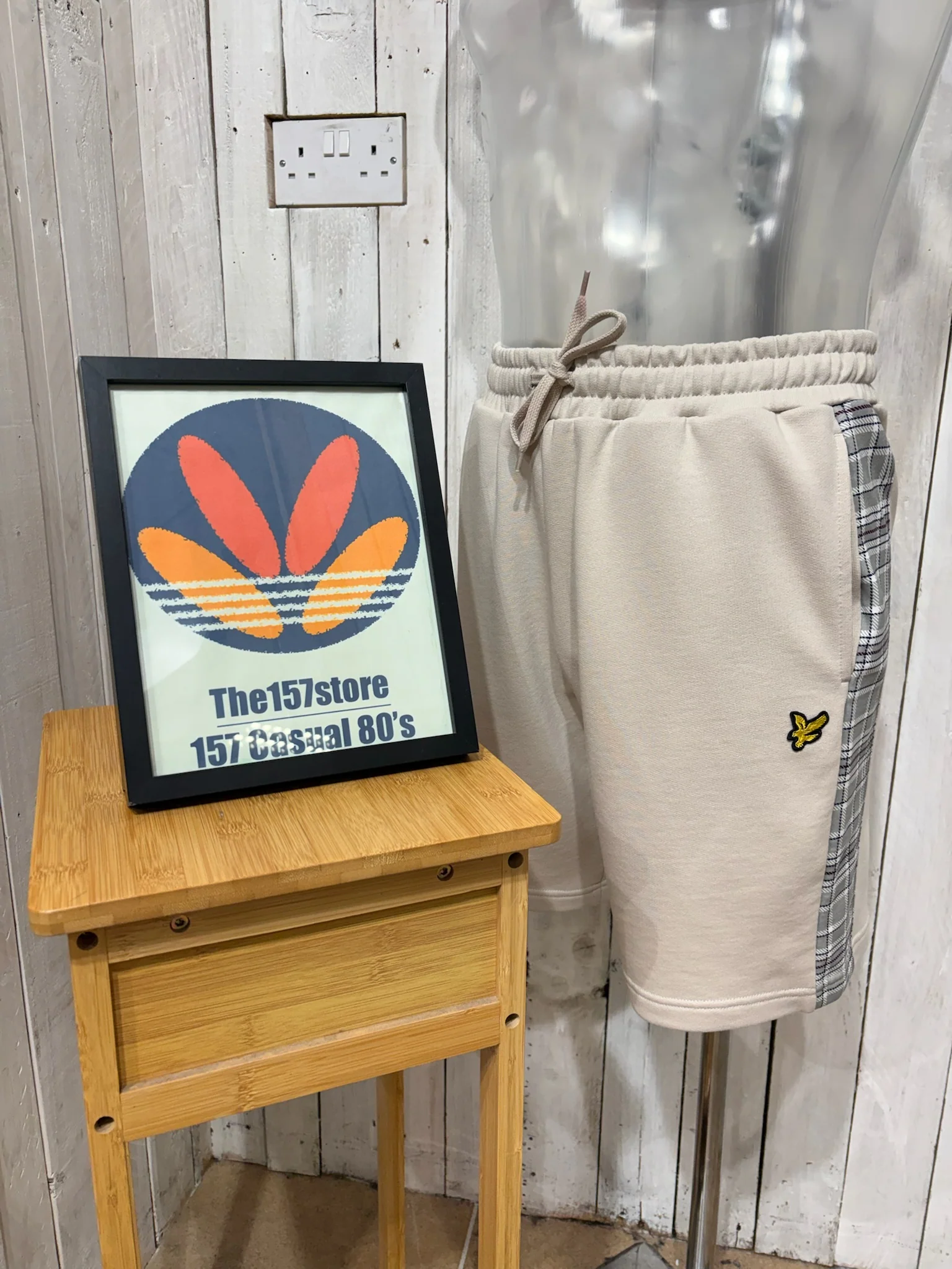 Lyle & Scott Check Panel Sweat Shorts - Cove