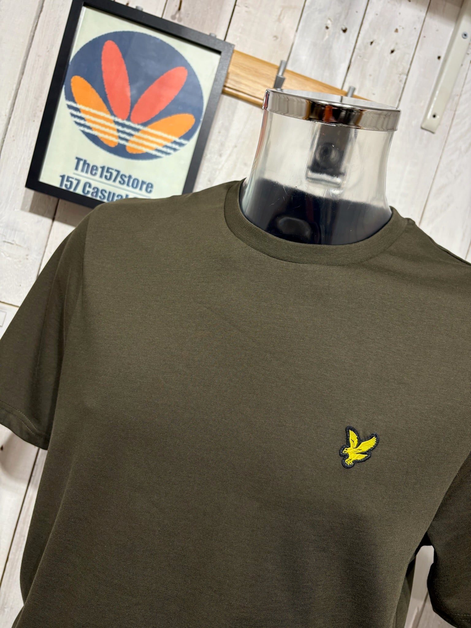 Lyle & Scott Plain Crew Tee - Olive - Image 3