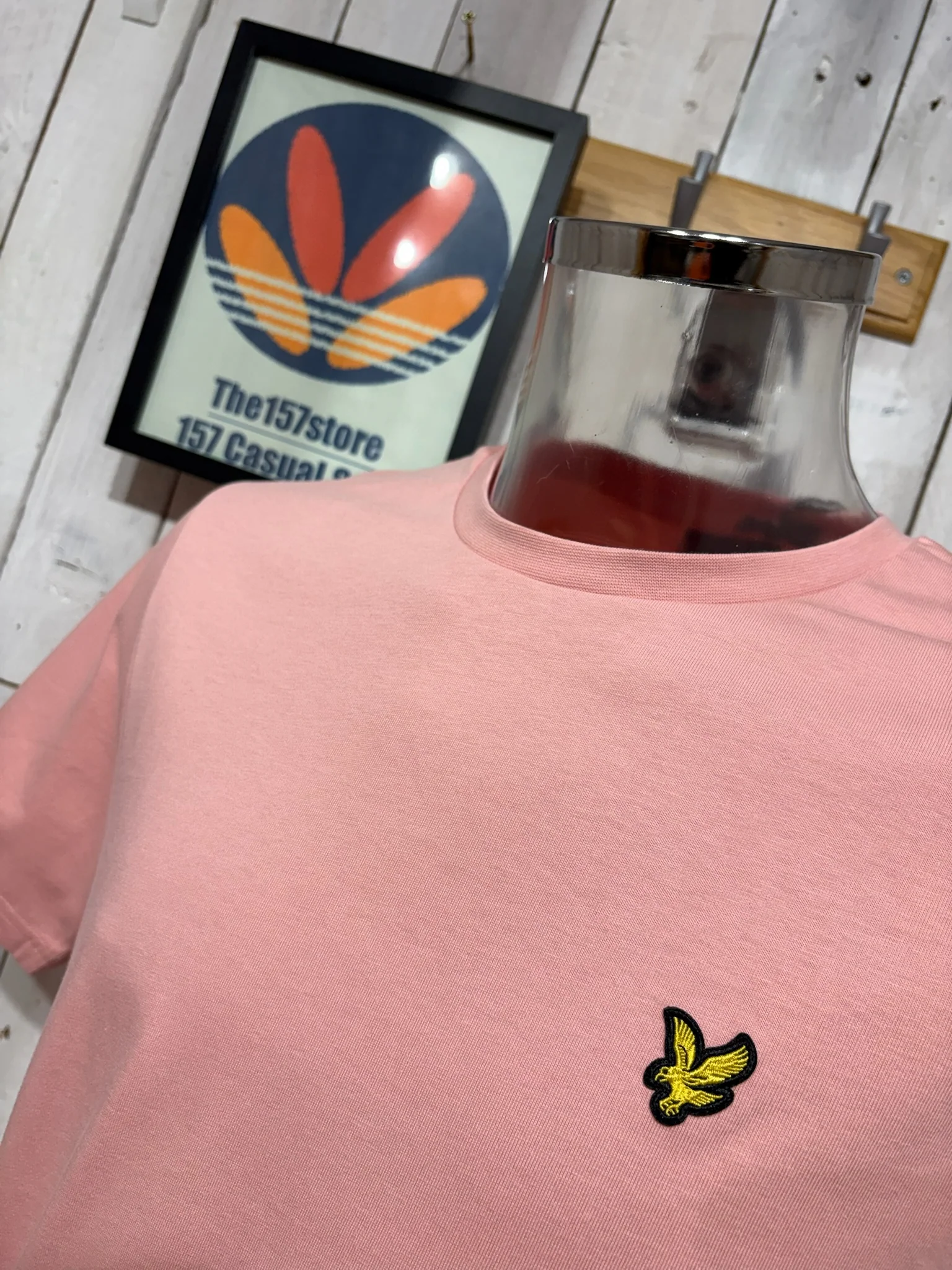 Lyle & Scott Plain Crew Tee - Pink Grapefruit - Image 2