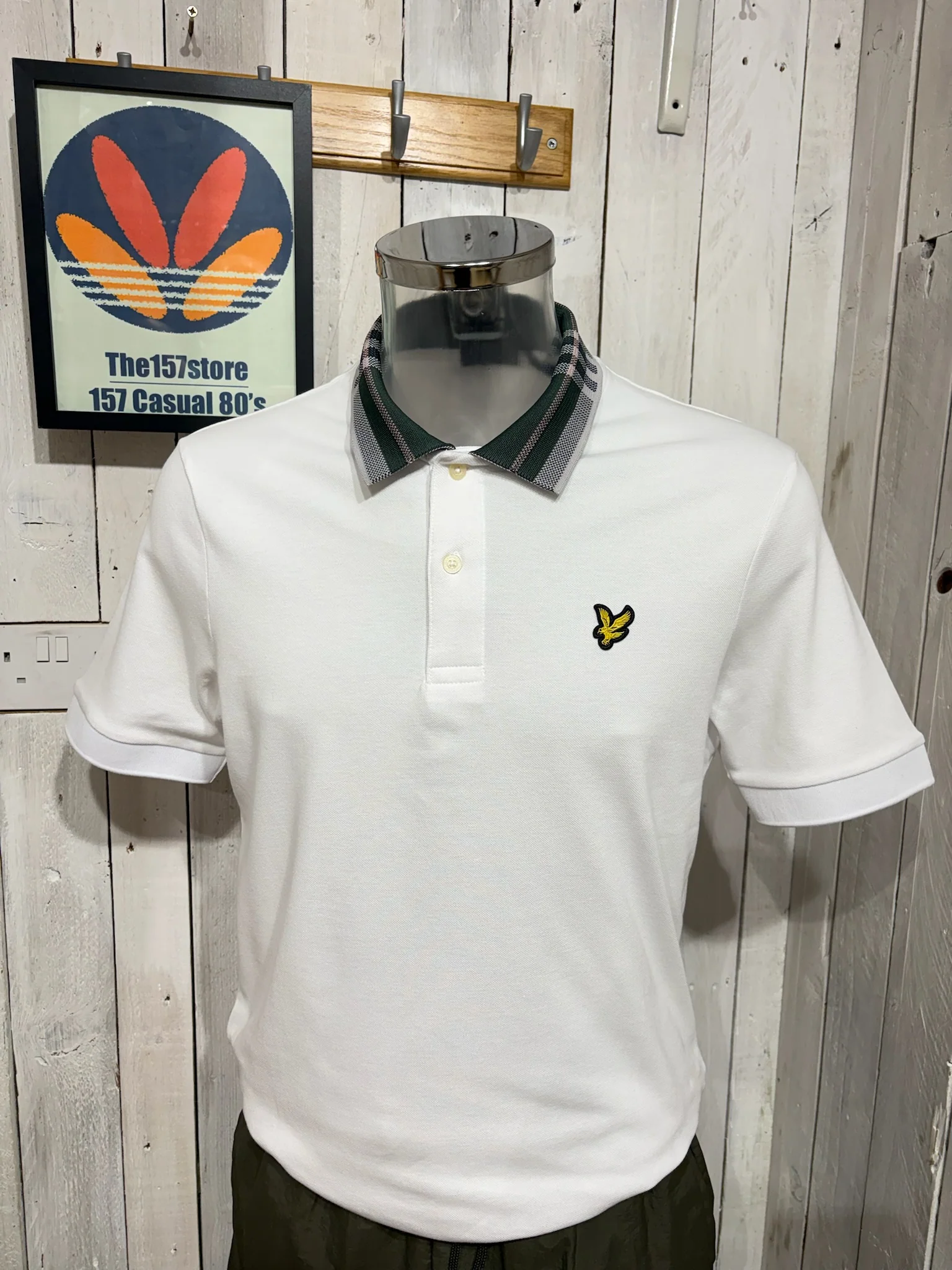 Lyle & Scott Tartan Collar Polo - White