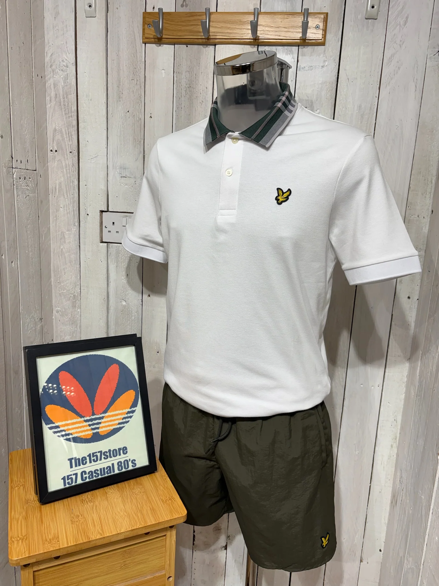 Lyle & Scott Tartan Collar Polo - White - Image 3