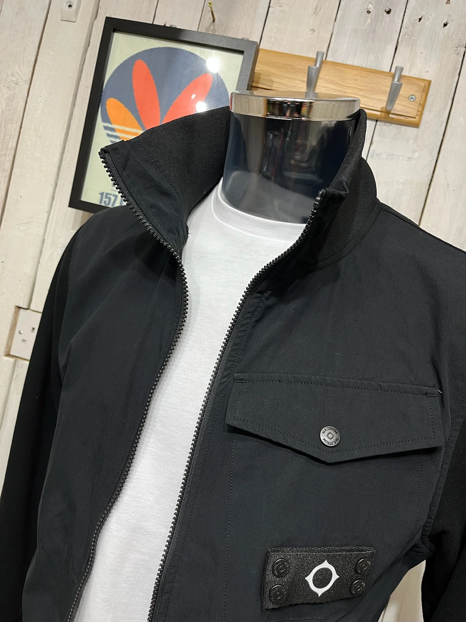 MA. STRUM Mixed Media Sweat - Jet Black - Image 2