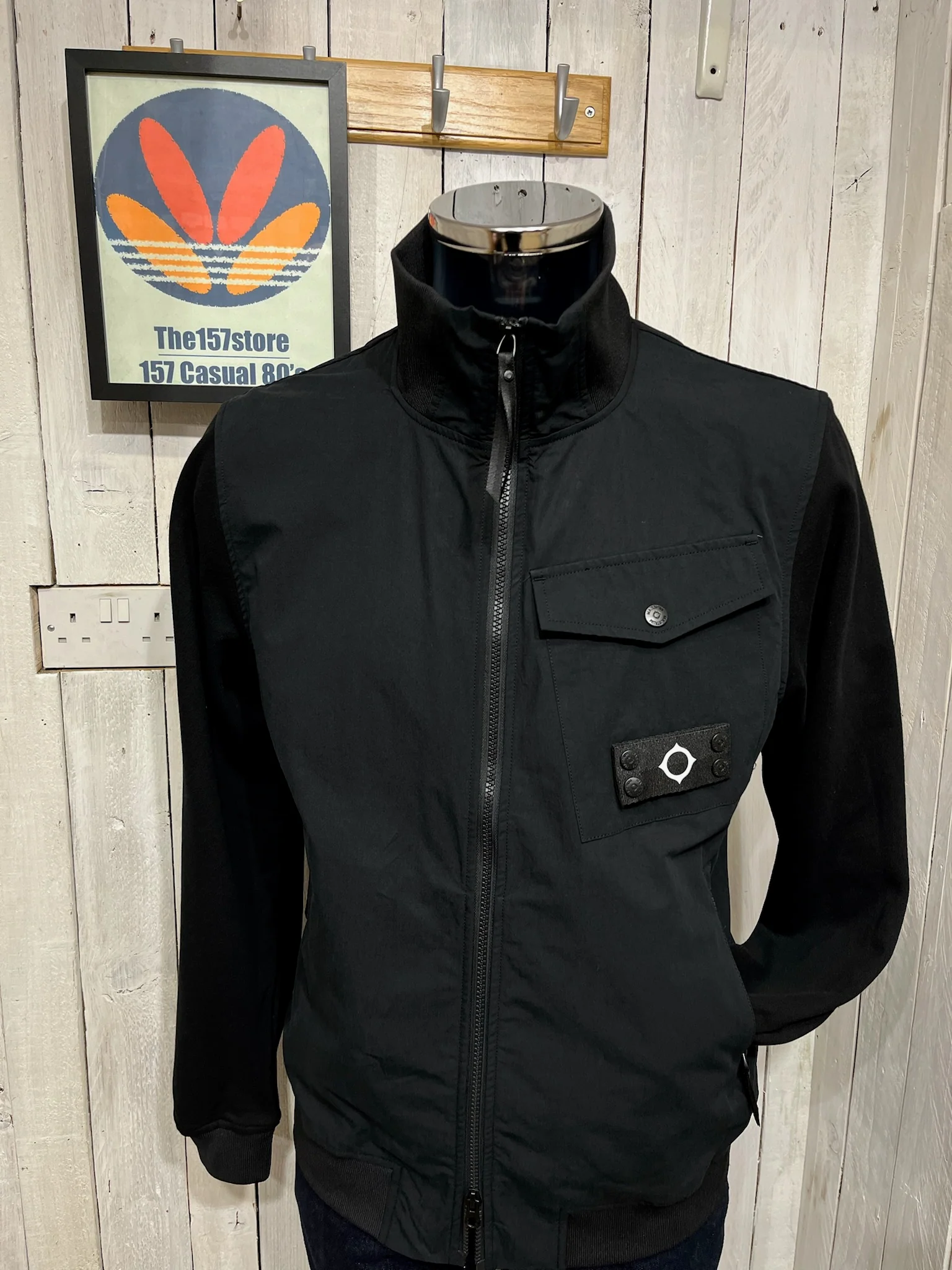 MA. STRUM Mixed Media Sweat - Jet Black - Image 3
