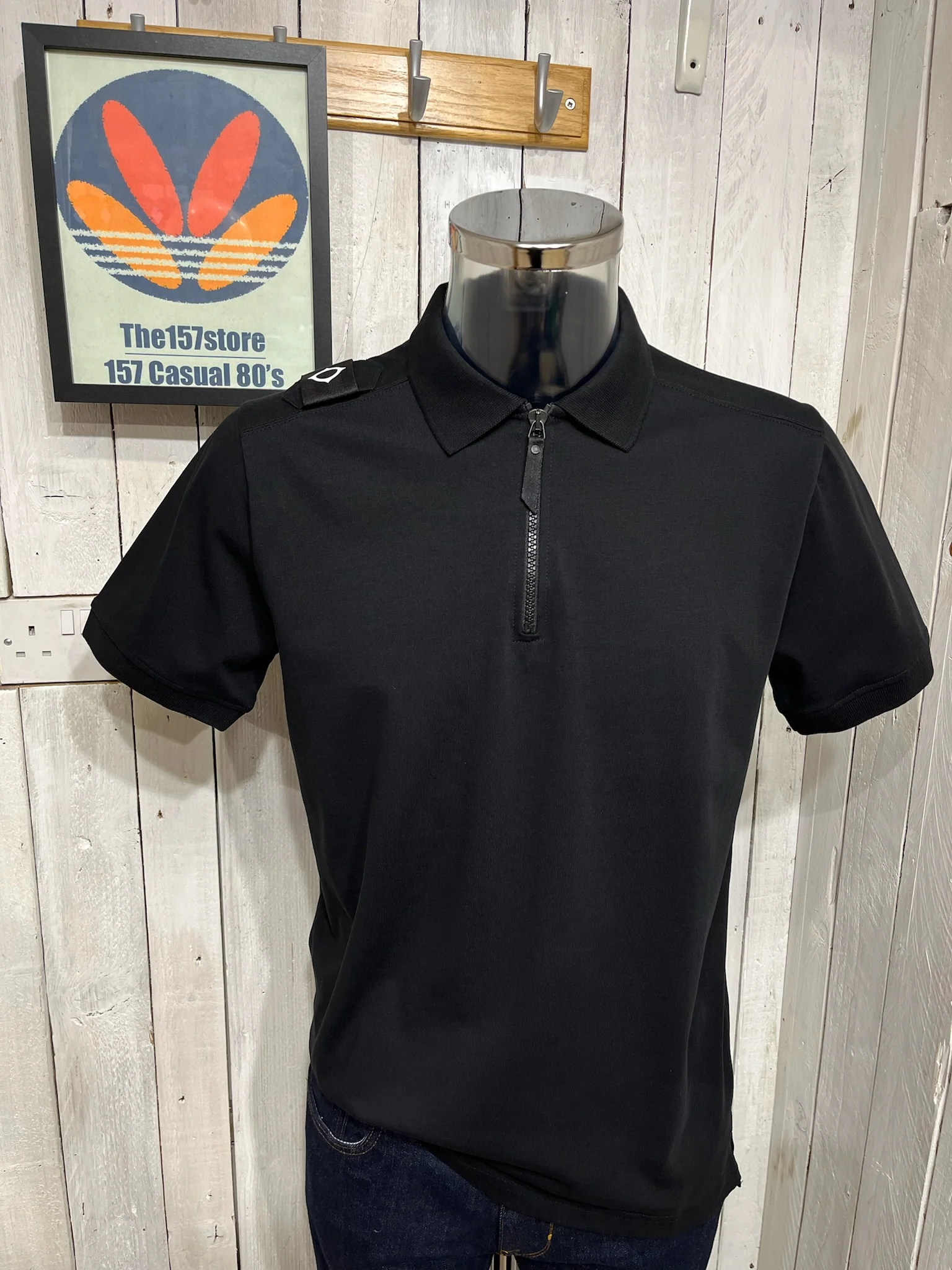 MA. STRUM Zip Polo - Black
