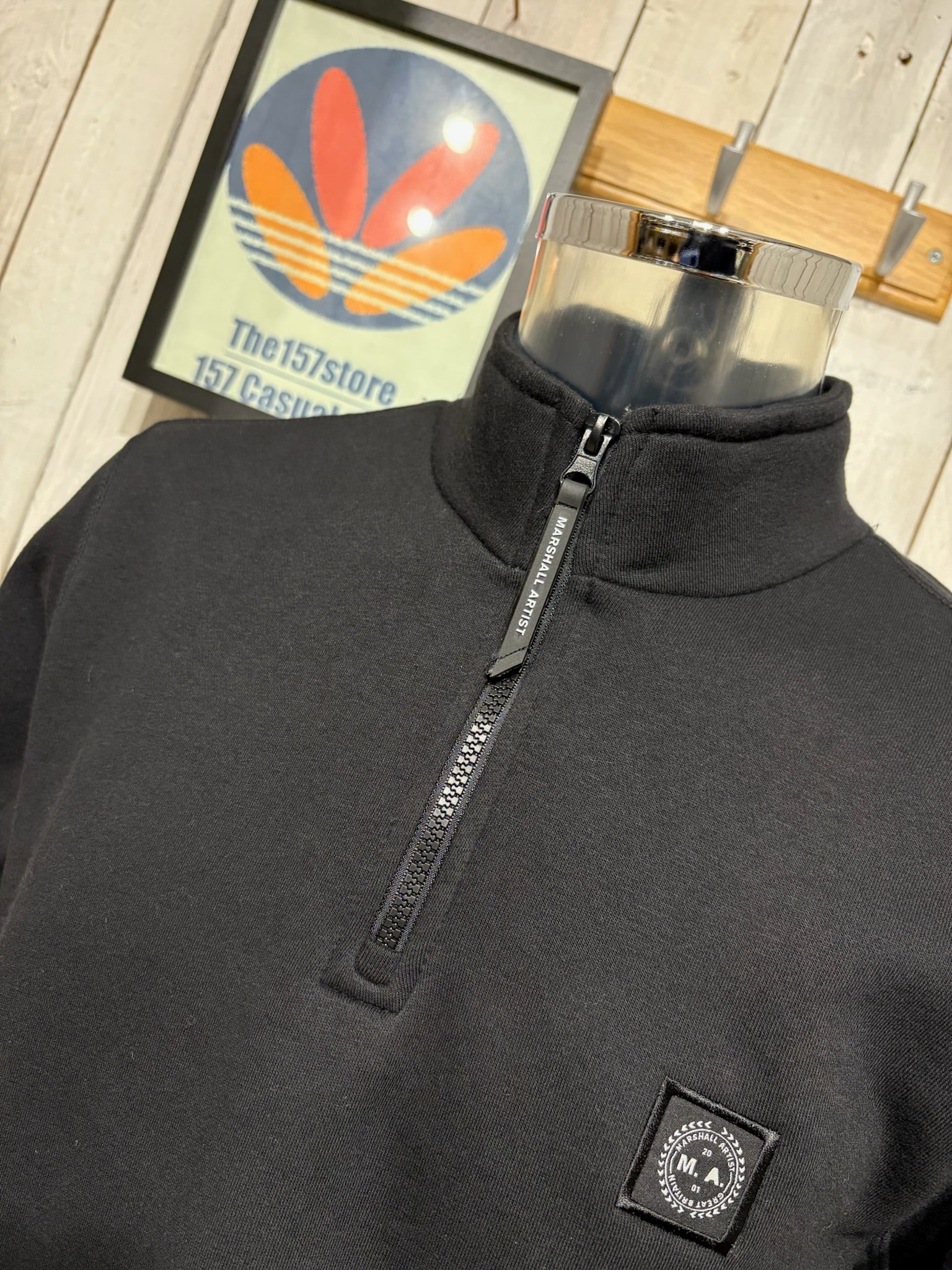 Marshall Artist Marchio 1/4 Zip Sweat - Black - Image 2