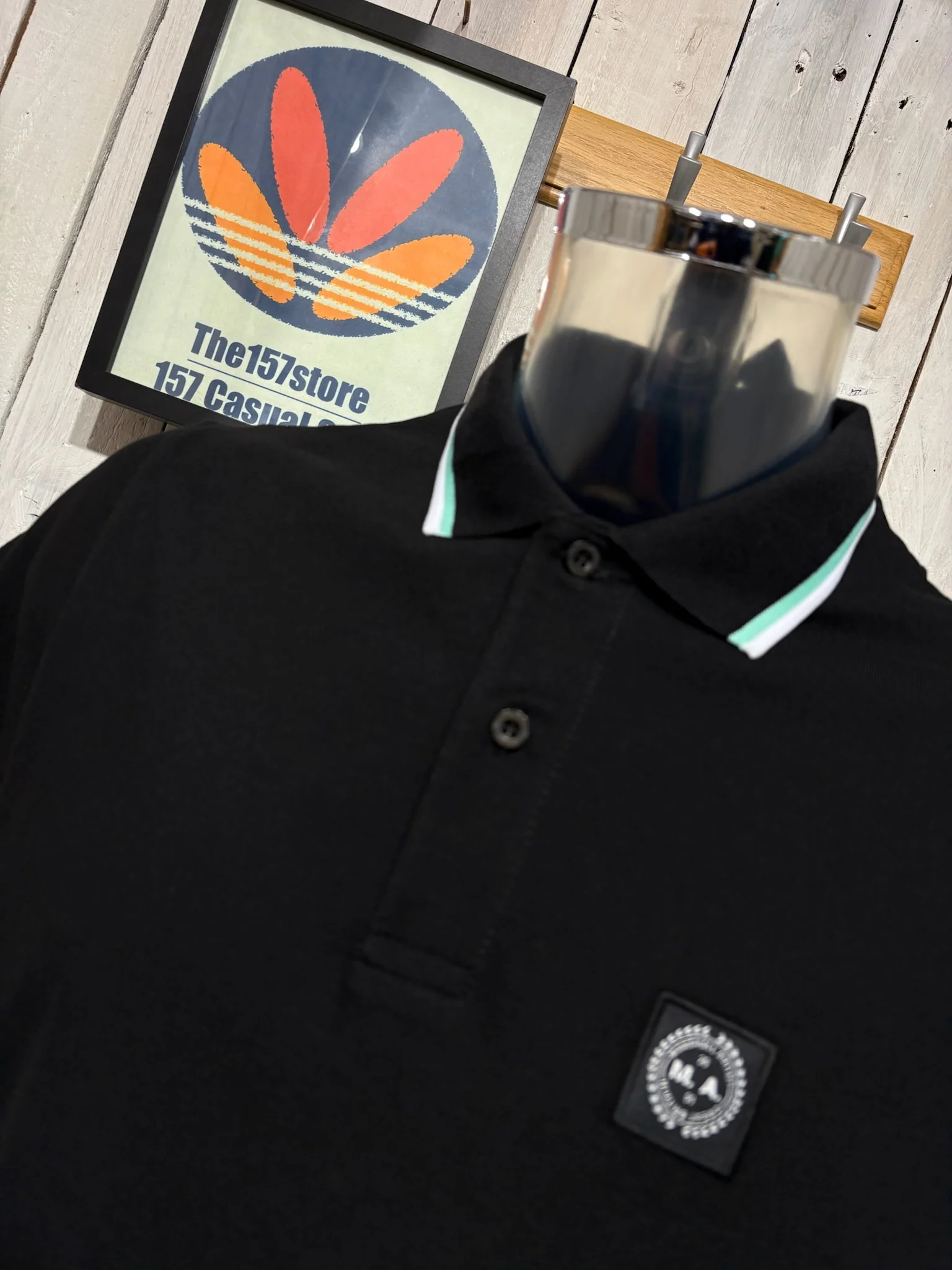Marshall Artist Tipped Polo - Black - Image 2