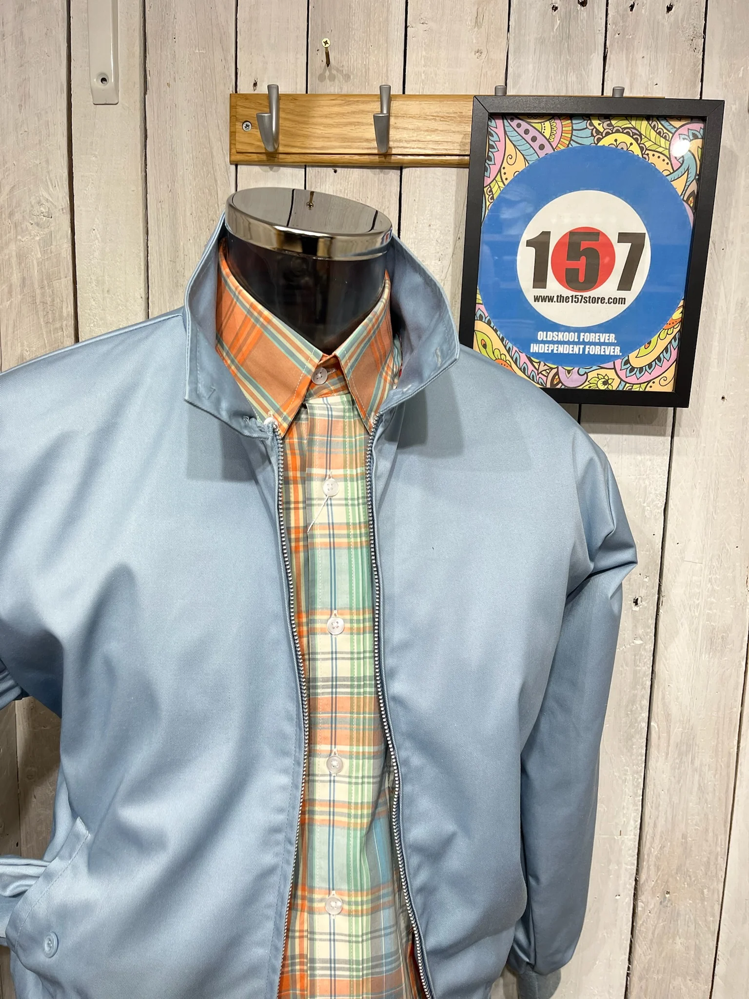 Original 70s Style Harrington - Ice Sky Blue - Image 4
