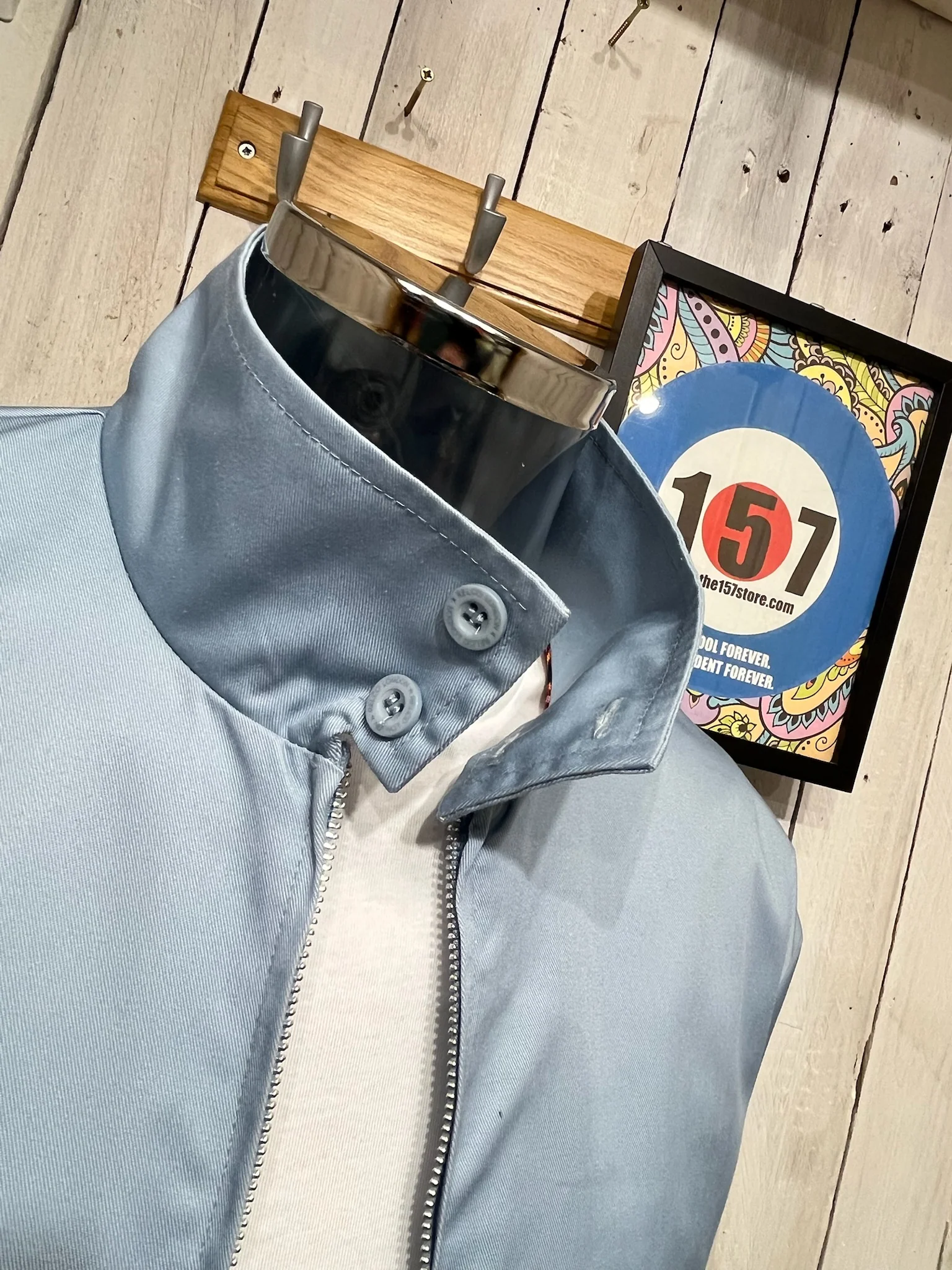 Original 70s Style Harrington - Ice Sky Blue - Image 5