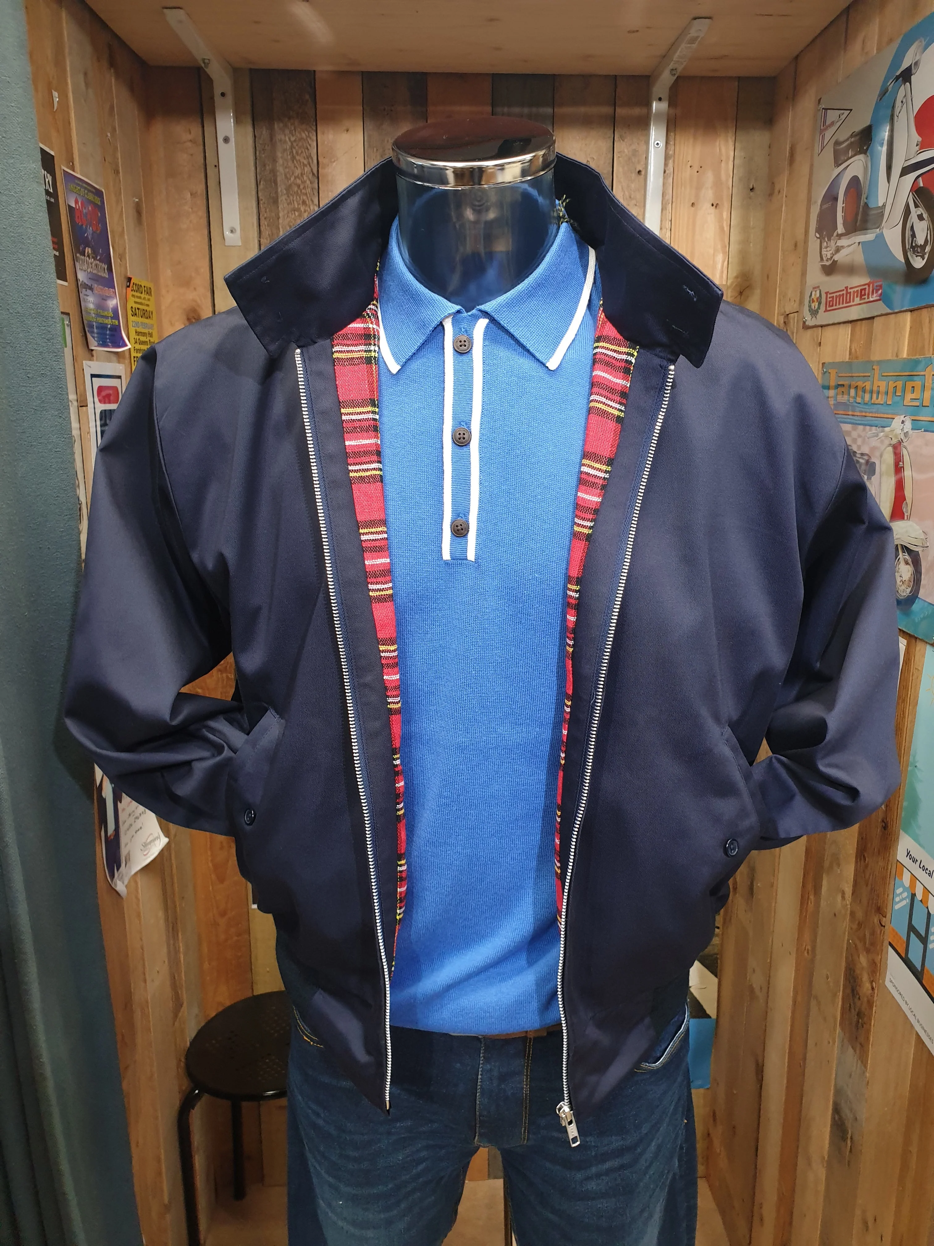 Original 70s Style Harrington - Navy Blue - Image 13