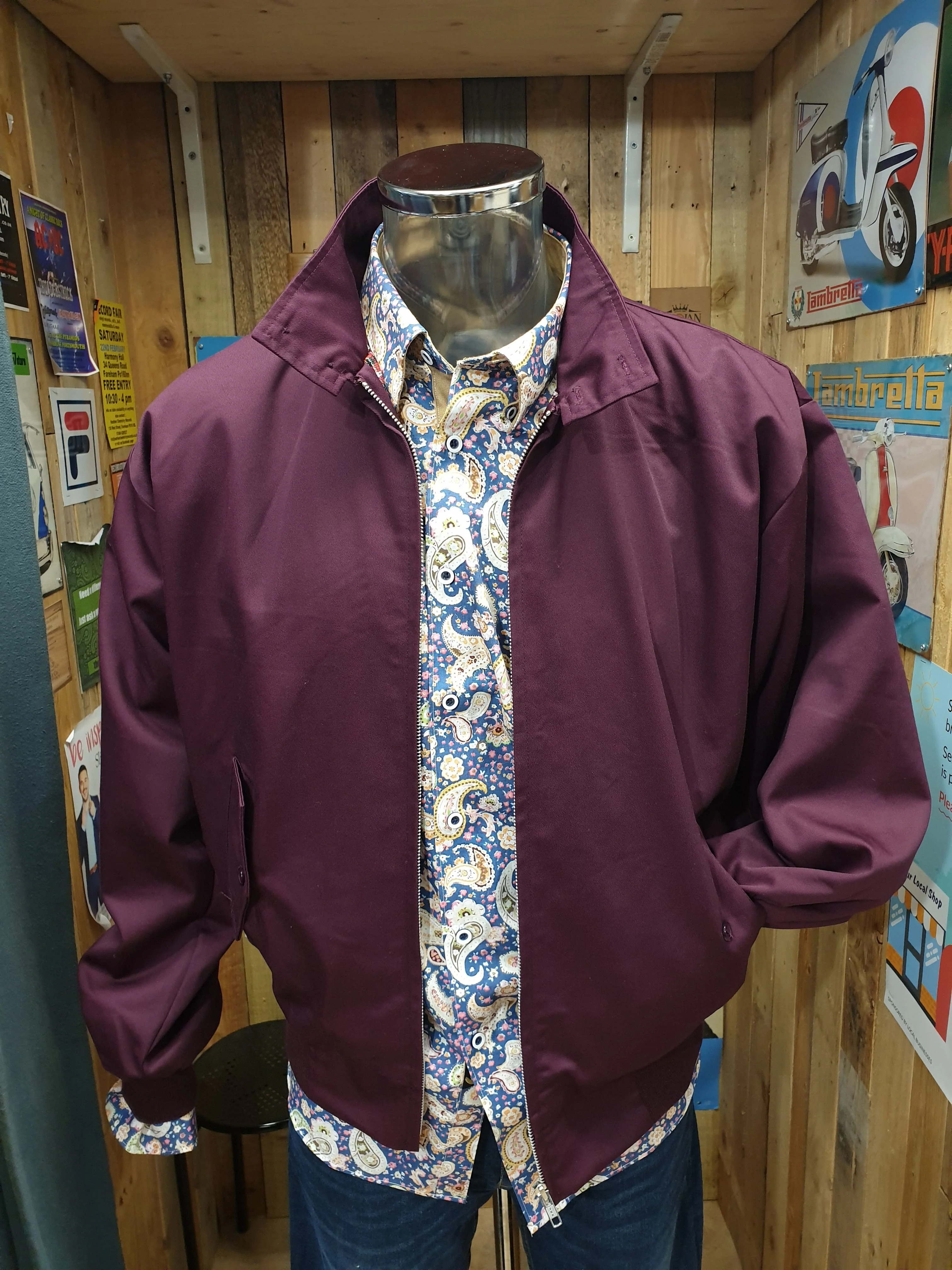 Original 70s Style Harrington - Burgundy - Image 10