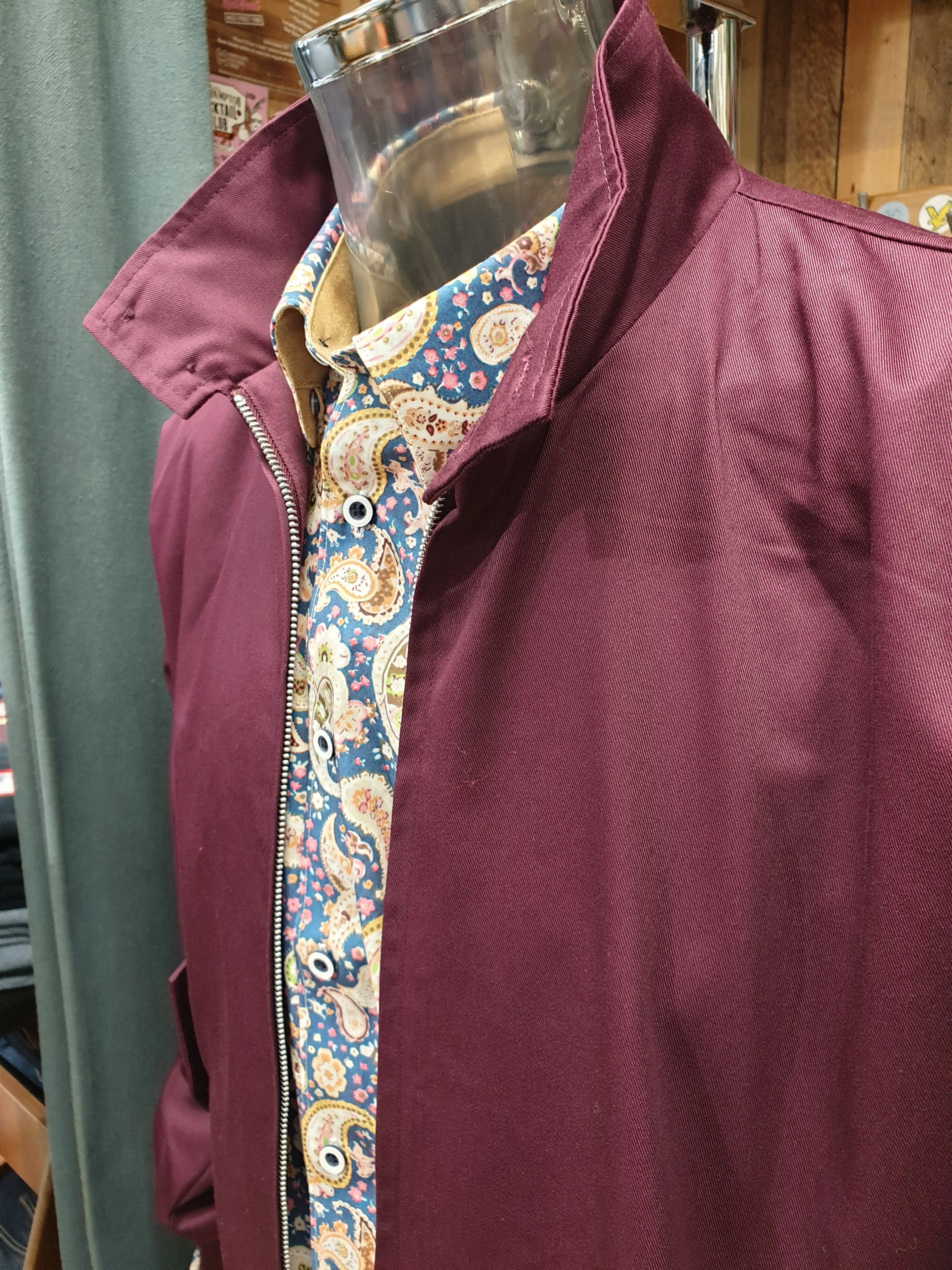 Original 70s Style Harrington - Burgundy - Image 11