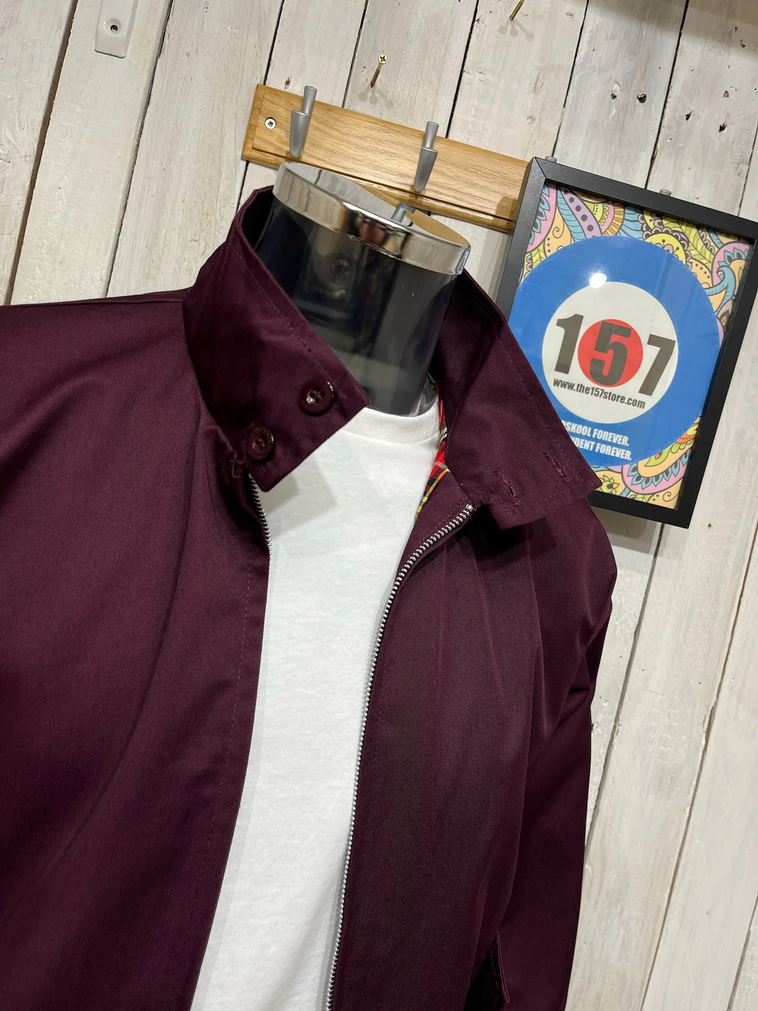 Original 70s Style Harrington - Burgundy - Image 13