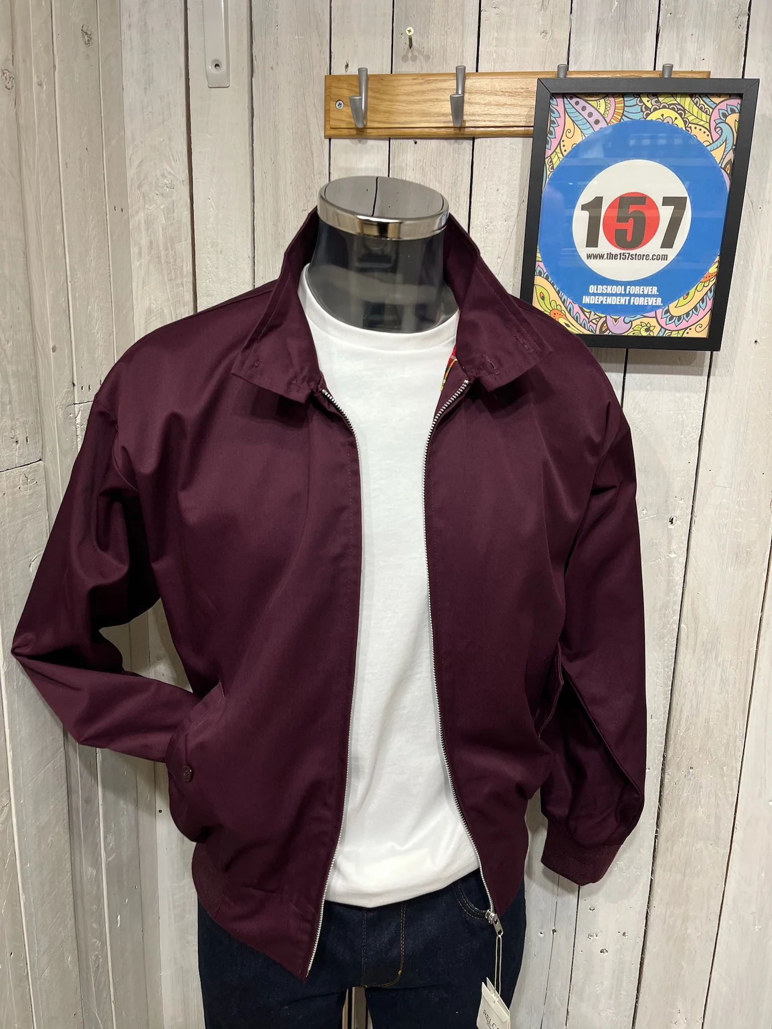 Original 70s Style Harrington - Burgundy - Image 3