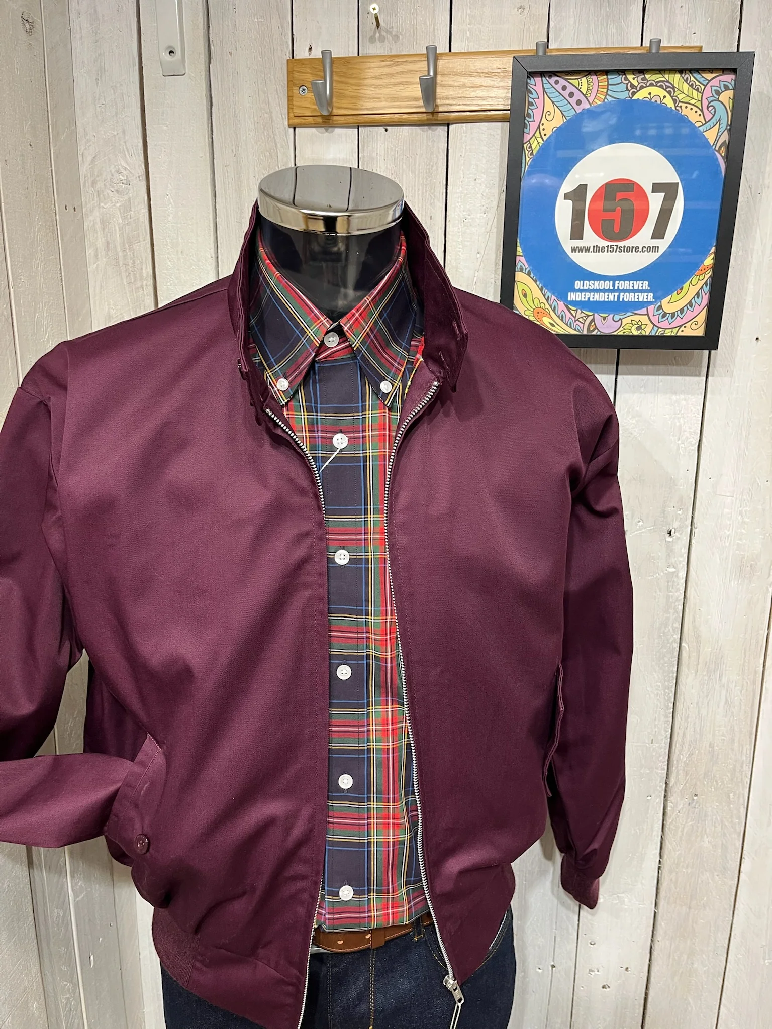 Original 70s Style Harrington - Burgundy - Image 4