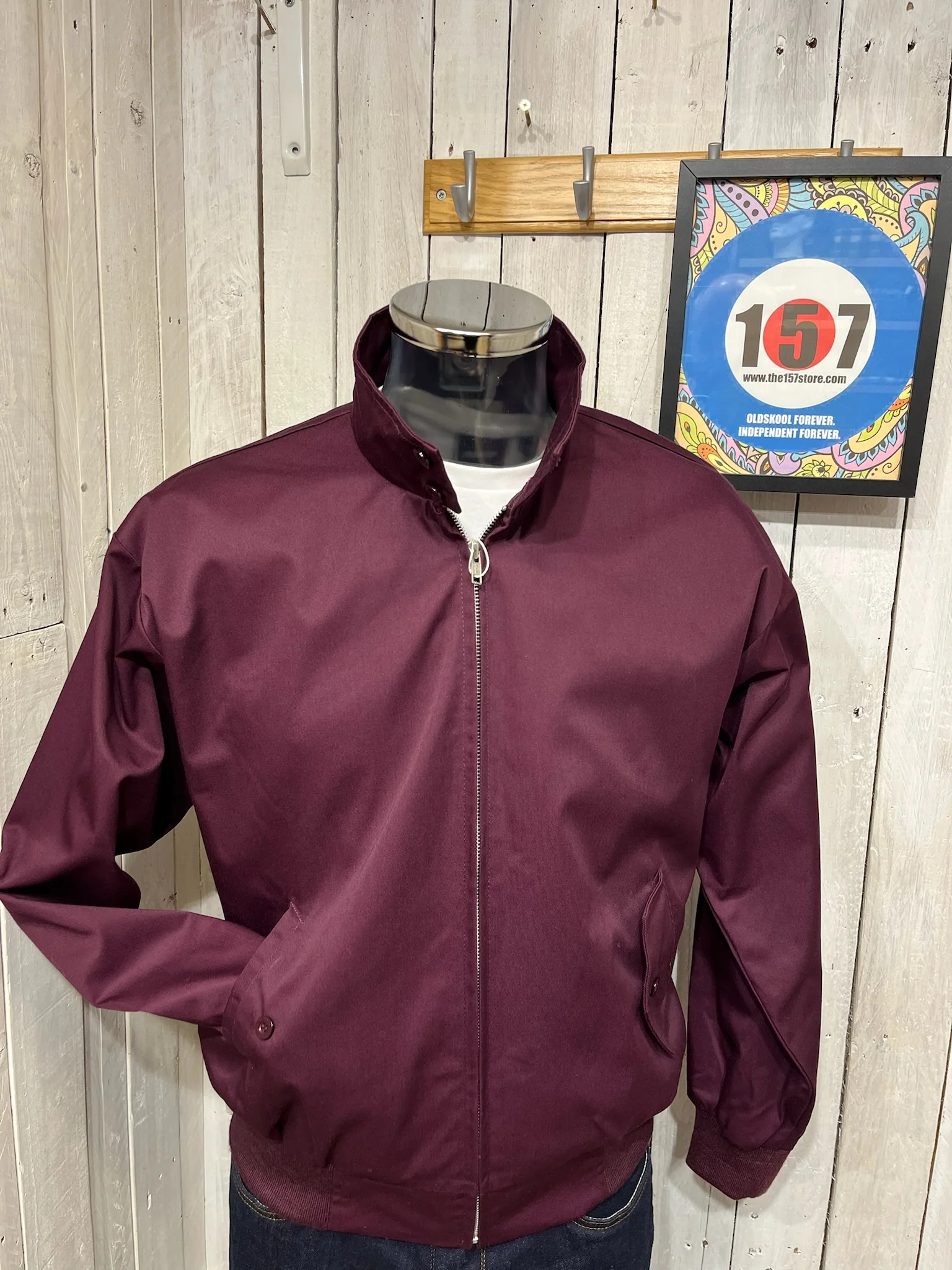 Original 70s Style Harrington - Burgundy - Image 5