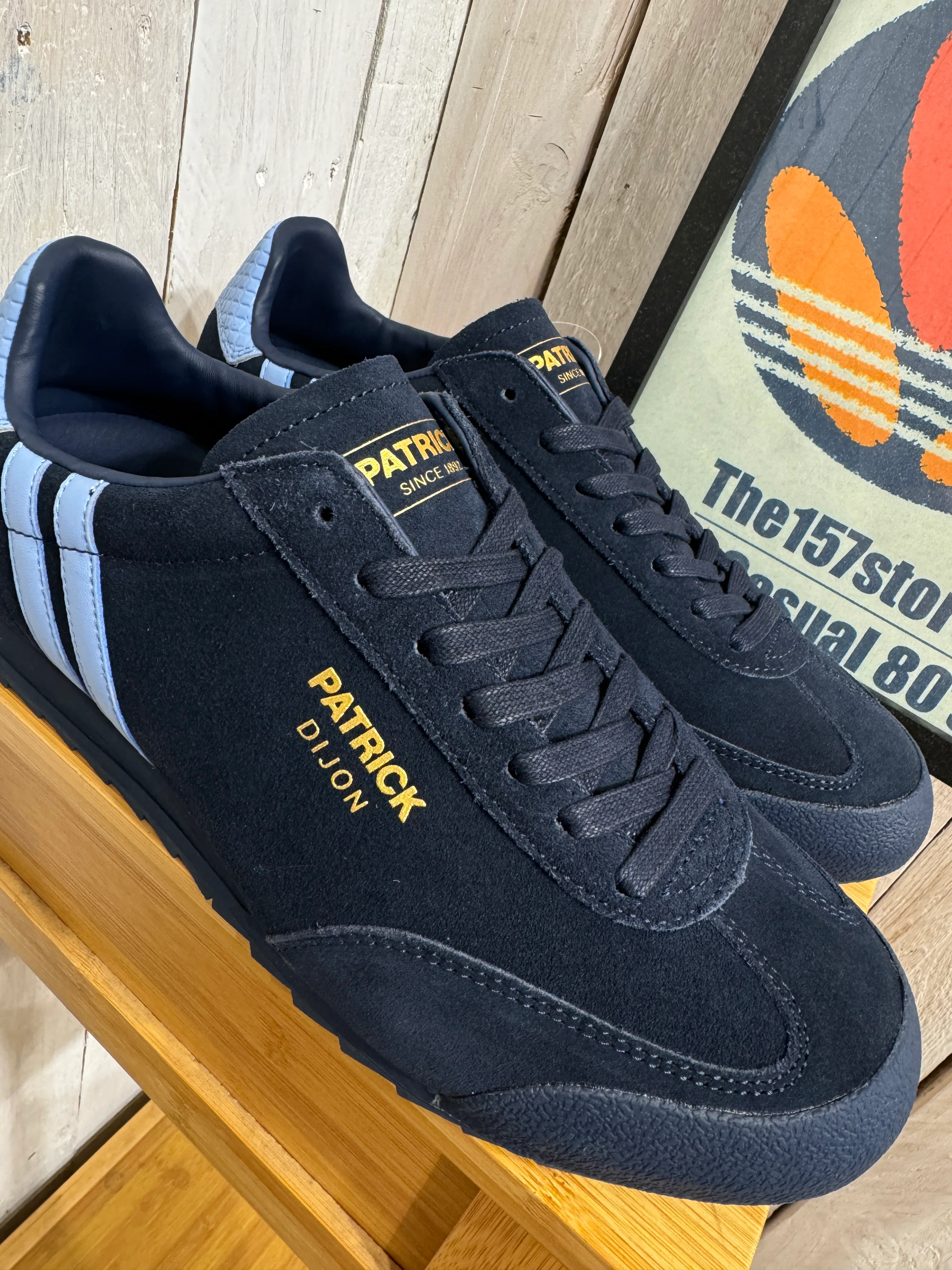 Patrick Dijon Suede Trainers - Navy / Light Blue - Image 3