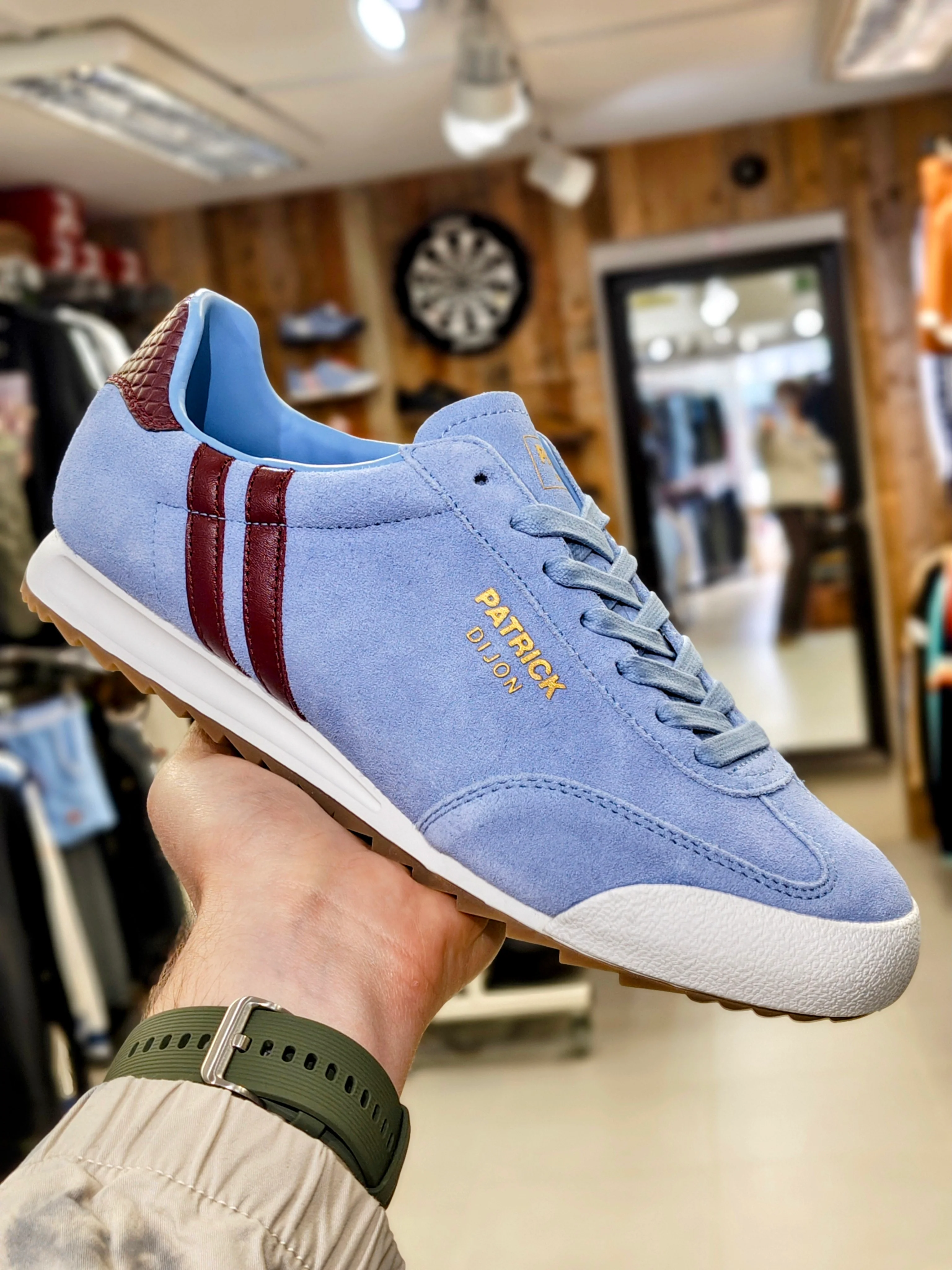 Patrick Dijon Suede Trainers - Sky Burgundy White - Image 3