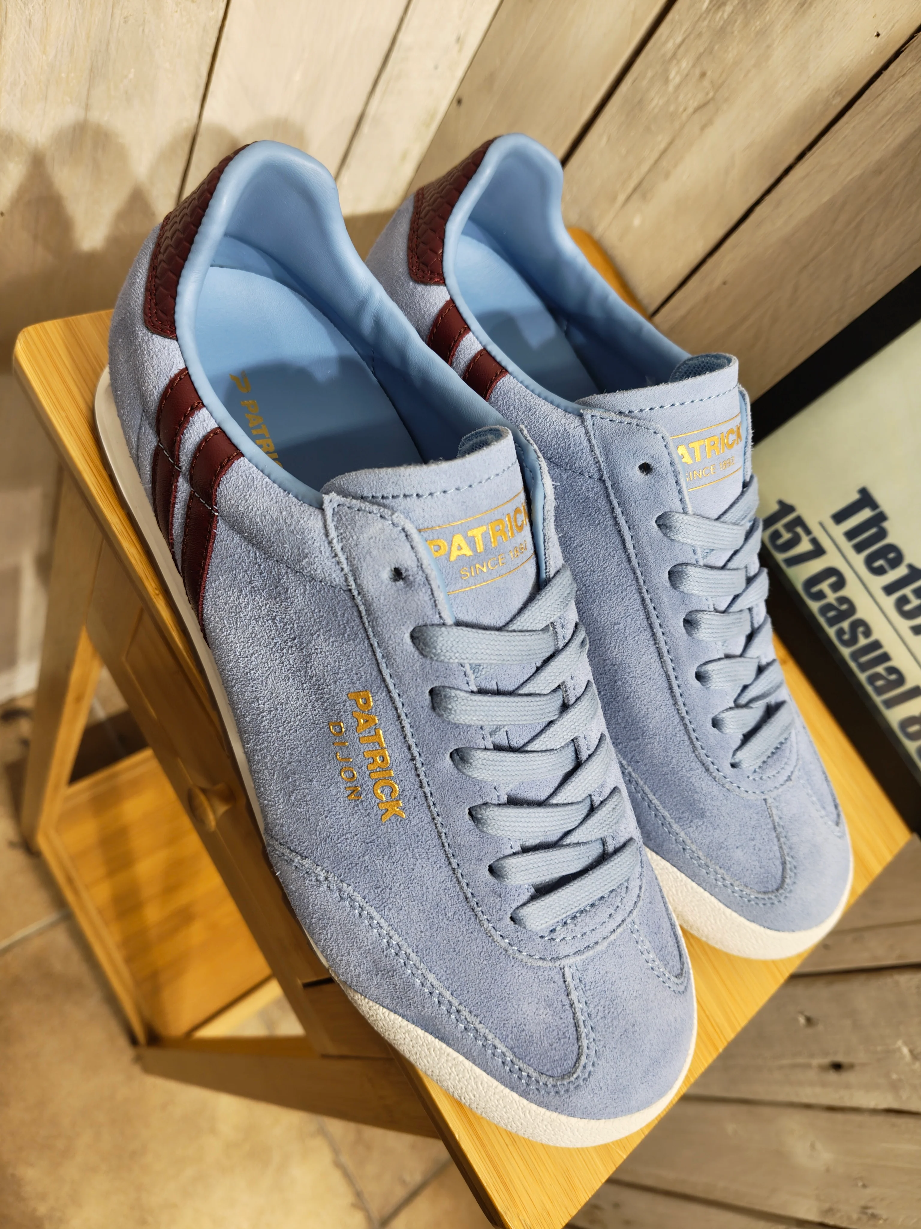 Patrick Dijon Suede Trainers - Sky Burgundy White - Image 4