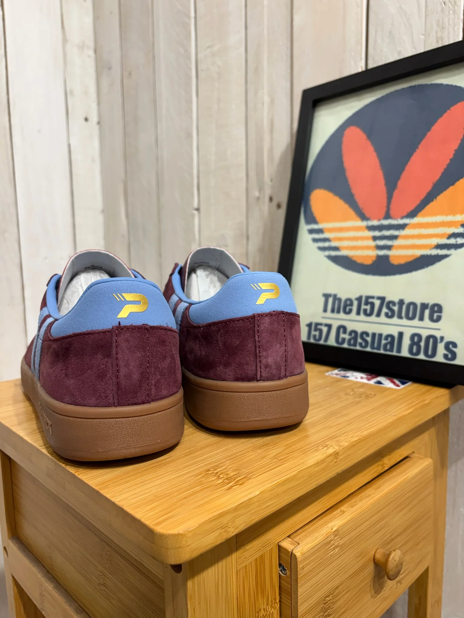 Patrick Monaco Cupsole Trainers - Burgundy / Sky 726 - Image 4