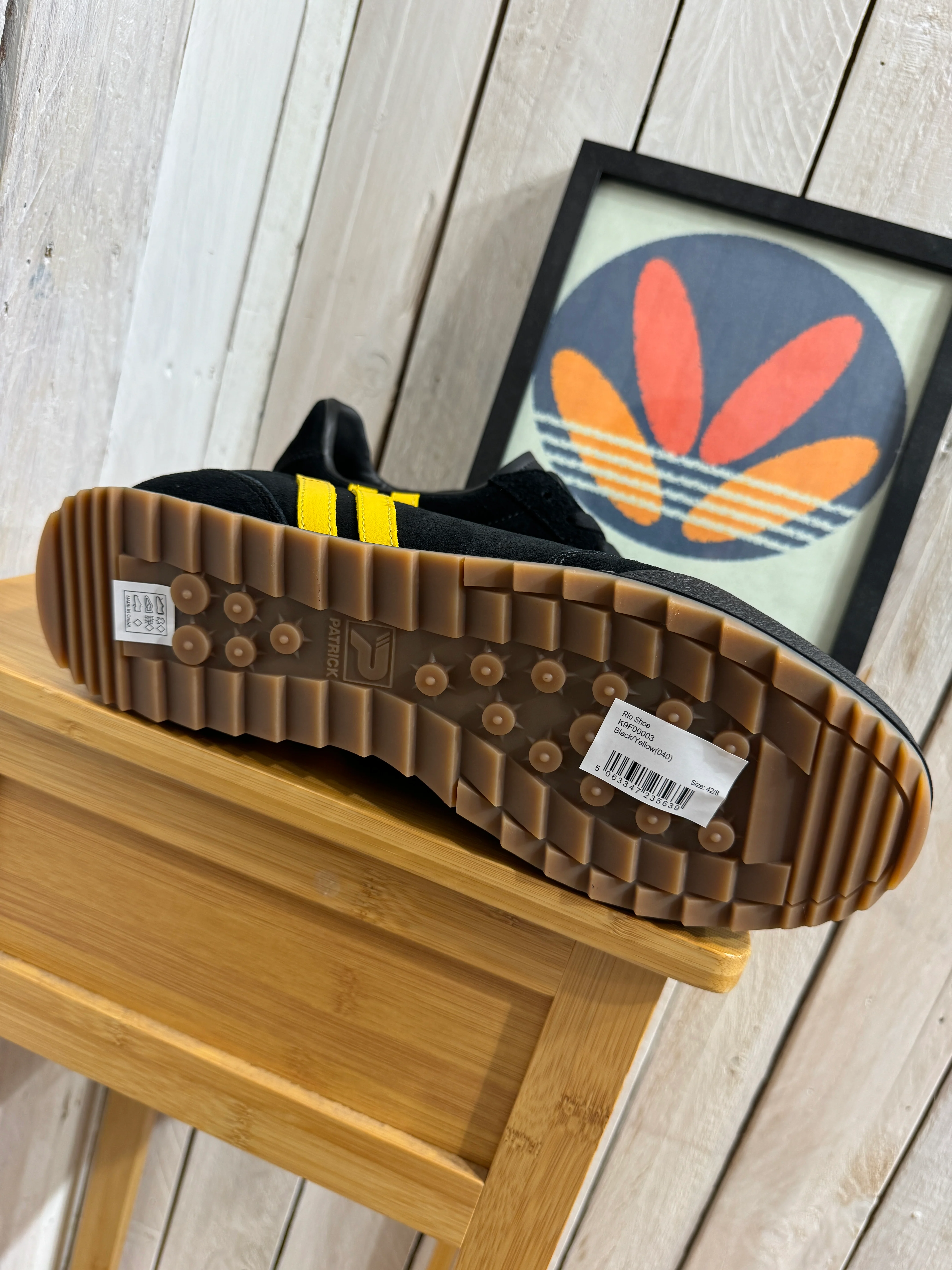Patrick New Rio Suede Trainers - Black / Yellow - Image 5