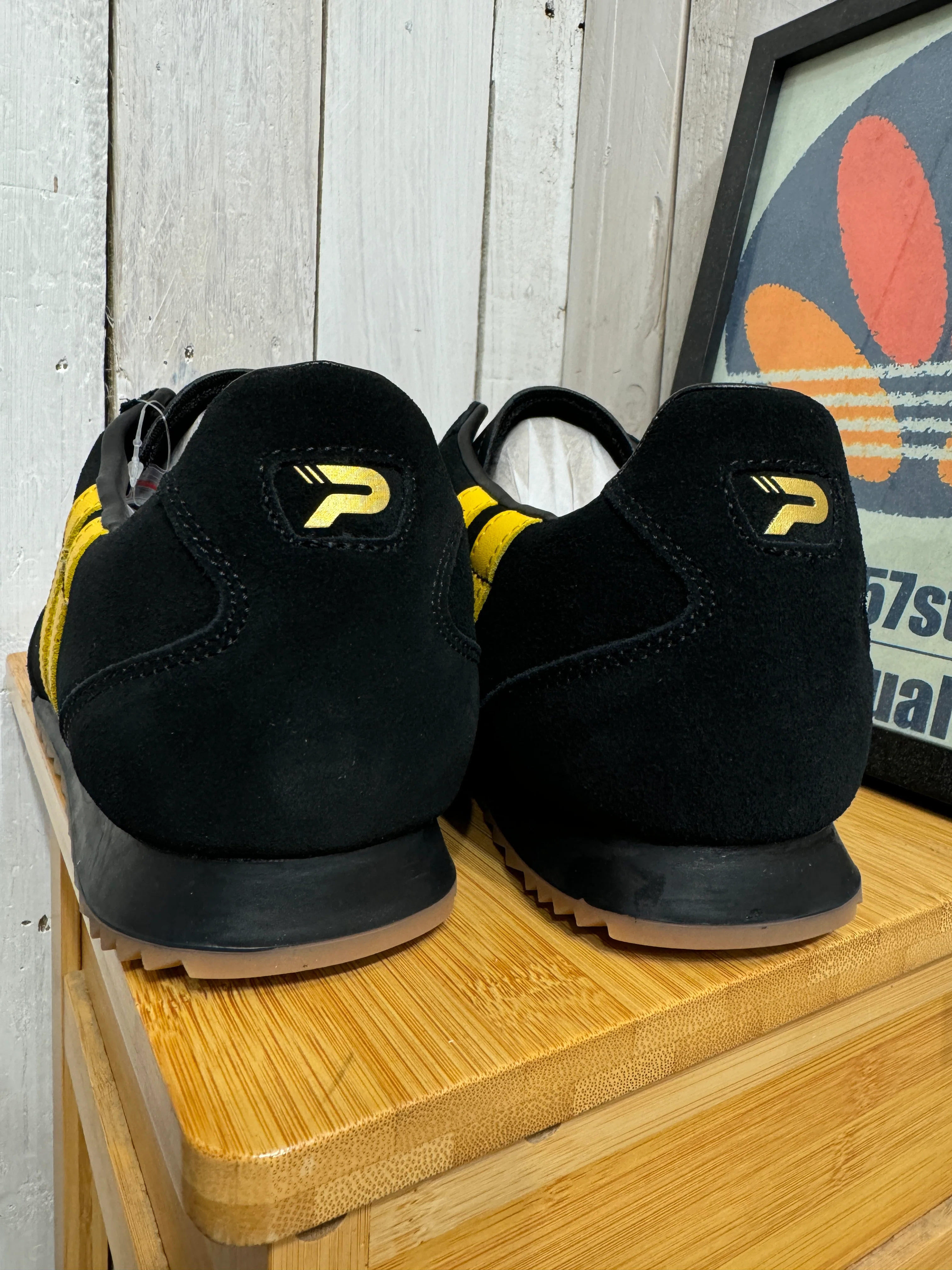 Patrick New Rio Suede Trainers - Black / Yellow - Image 6