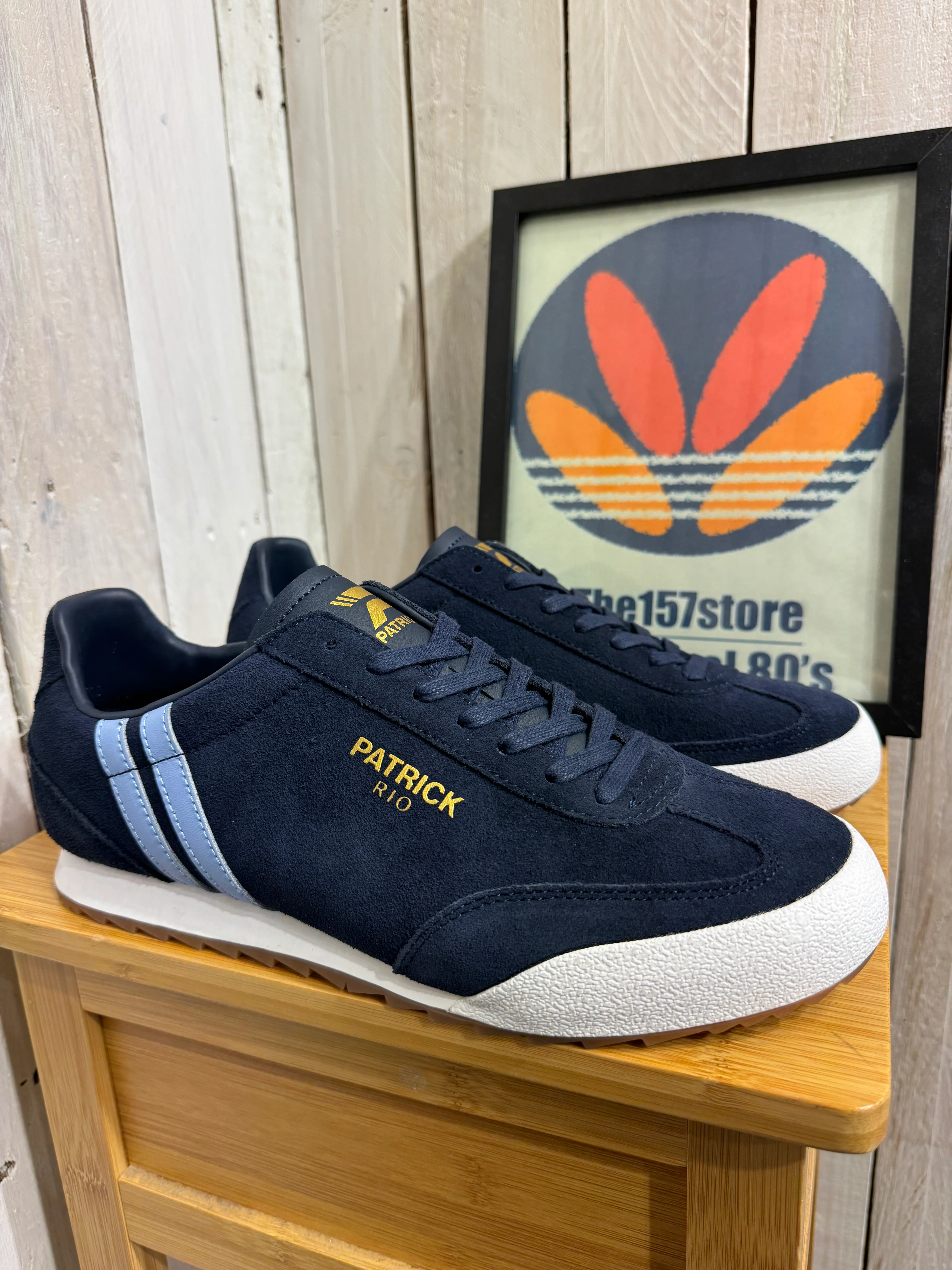 Patrick Rio Suede Trainers - Navy Sky Blue 385