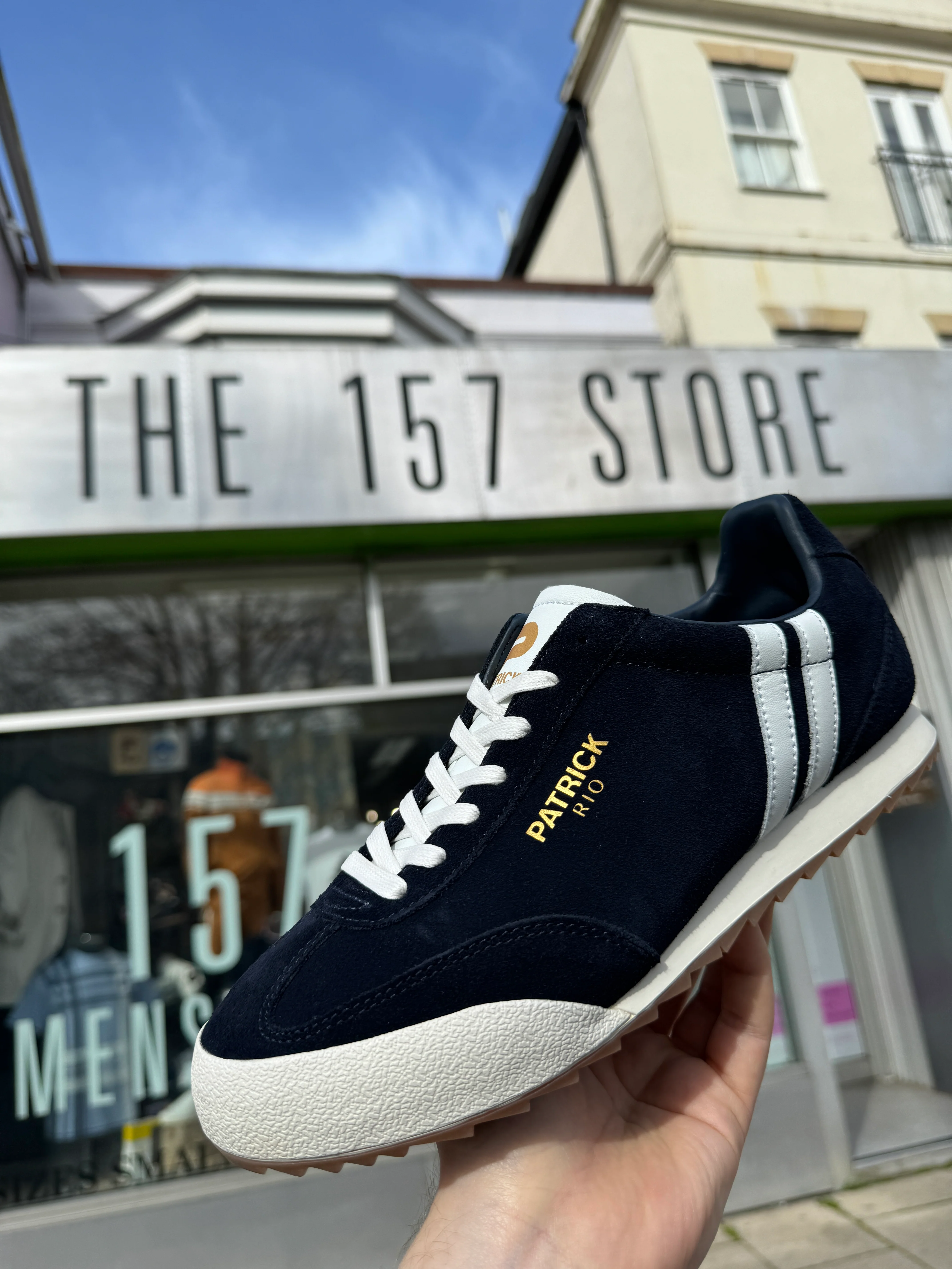 Patrick Rio Suede Trainers - Navy White (429) - Image 3