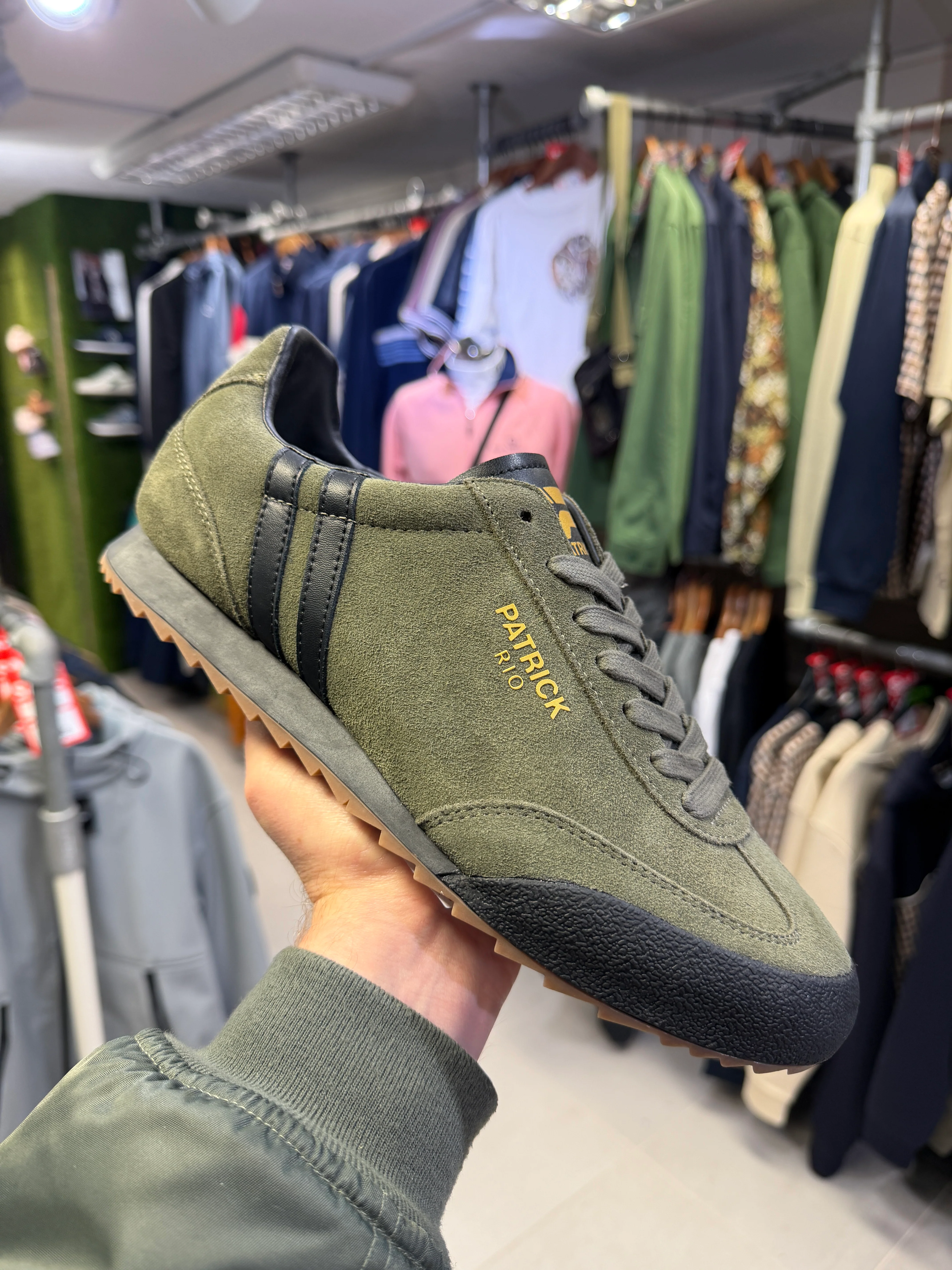Patrick Rio Trainers - Olive / Black - Image 2