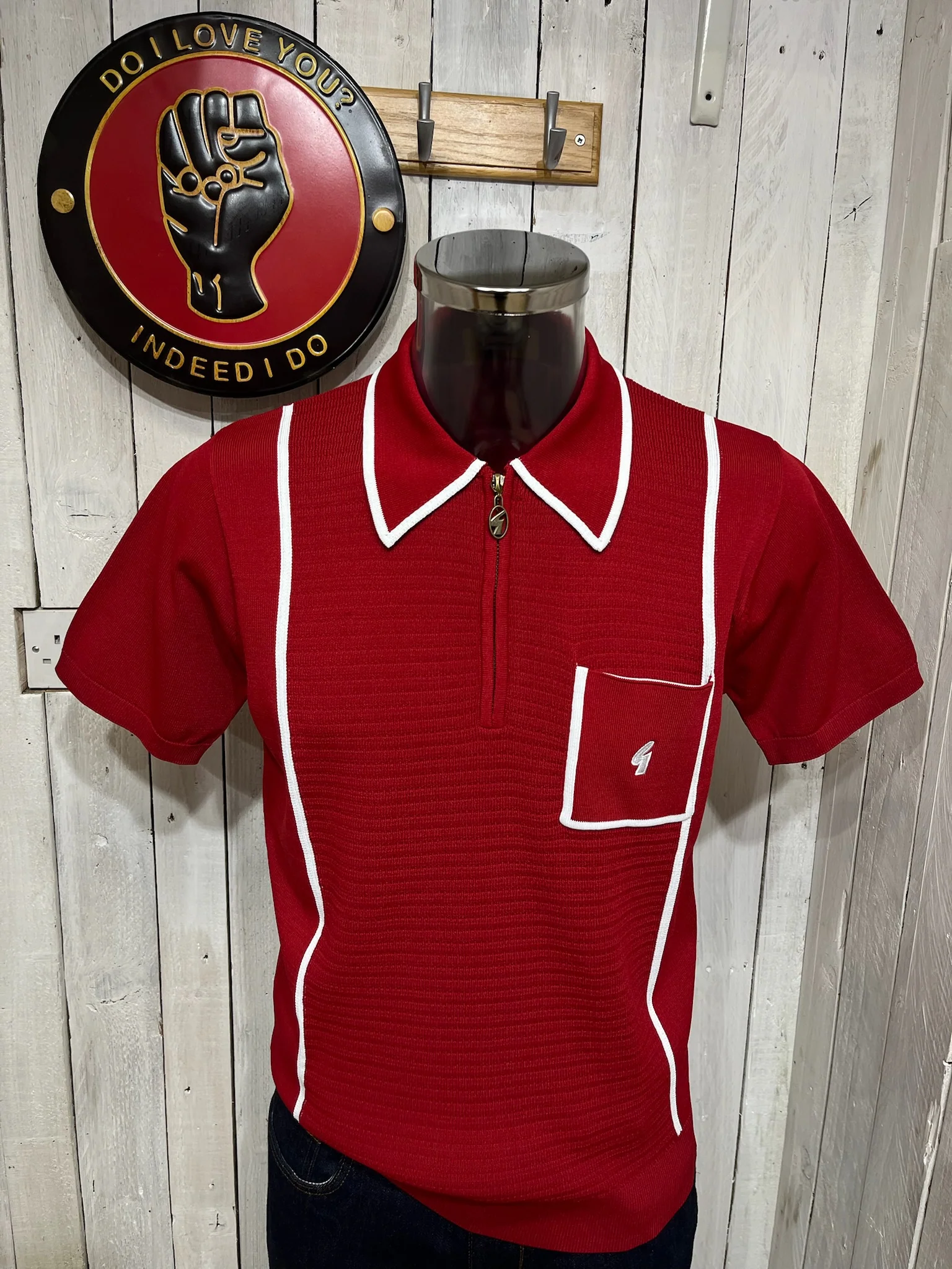Gabicci Archive Re-Issue Alfeo Knit - Cherry - IN STOCK NOW