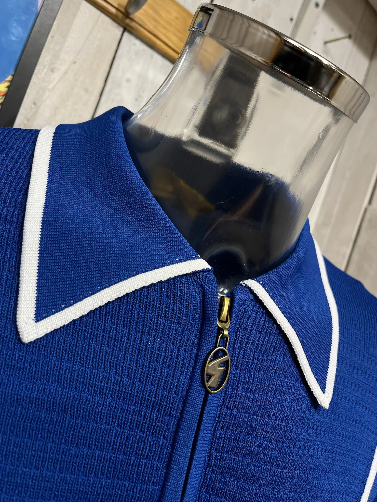 Gabicci Archive Re-Issue Alfeo Knit - Sapphire - IN STOCK NOW - Image 5
