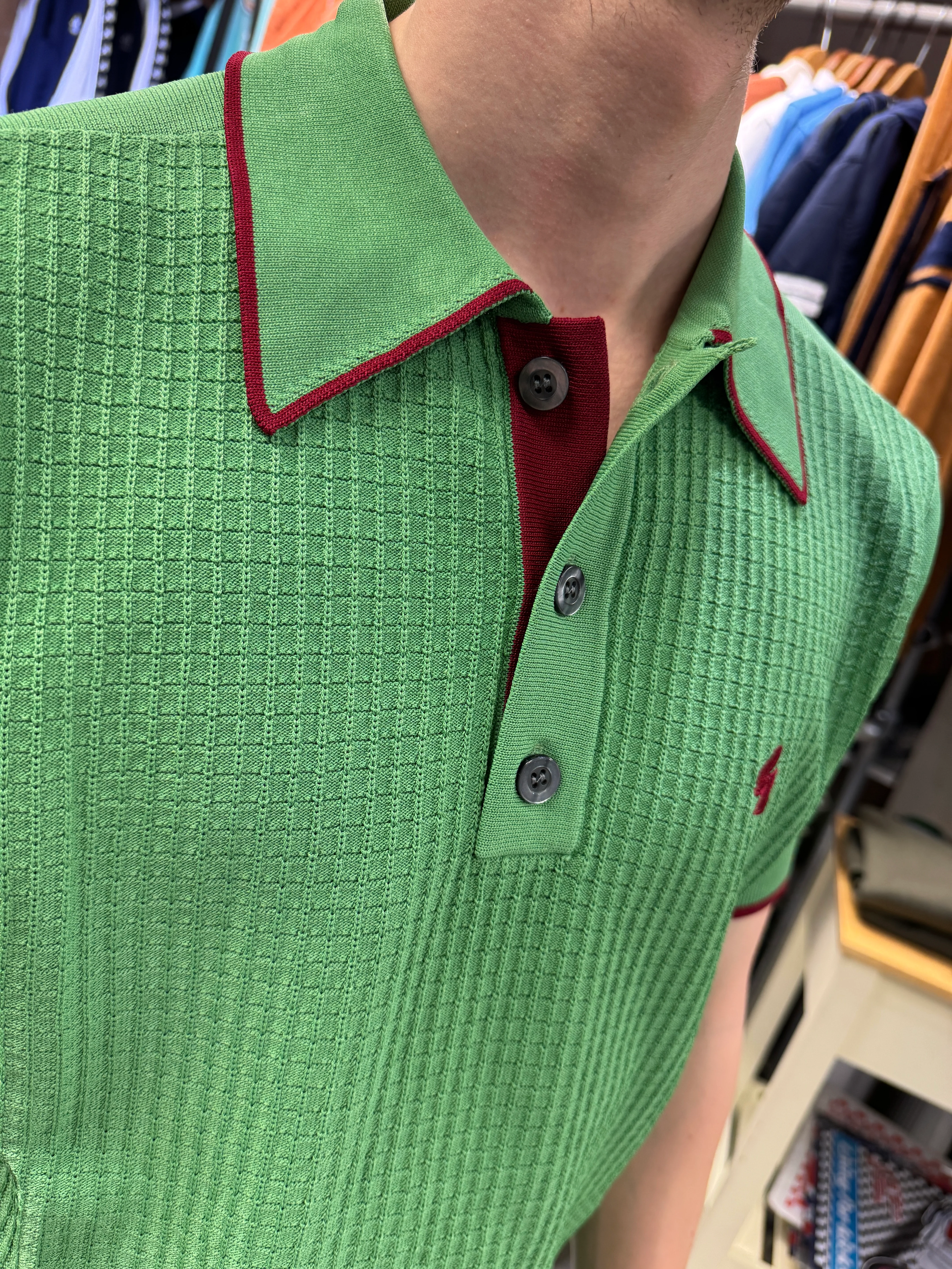 Gabicci Archive Re-Issue Malcolm Knit - Verde - IN STOCK NOW - Image 5