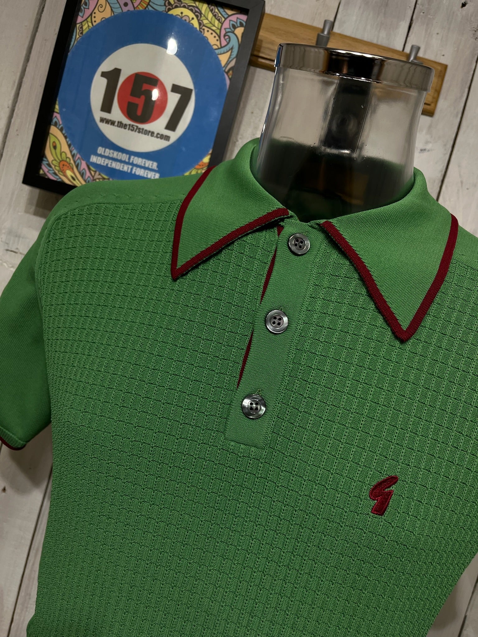 Gabicci Archive Re-Issue Malcolm Knit - Verde - IN STOCK NOW - Image 7