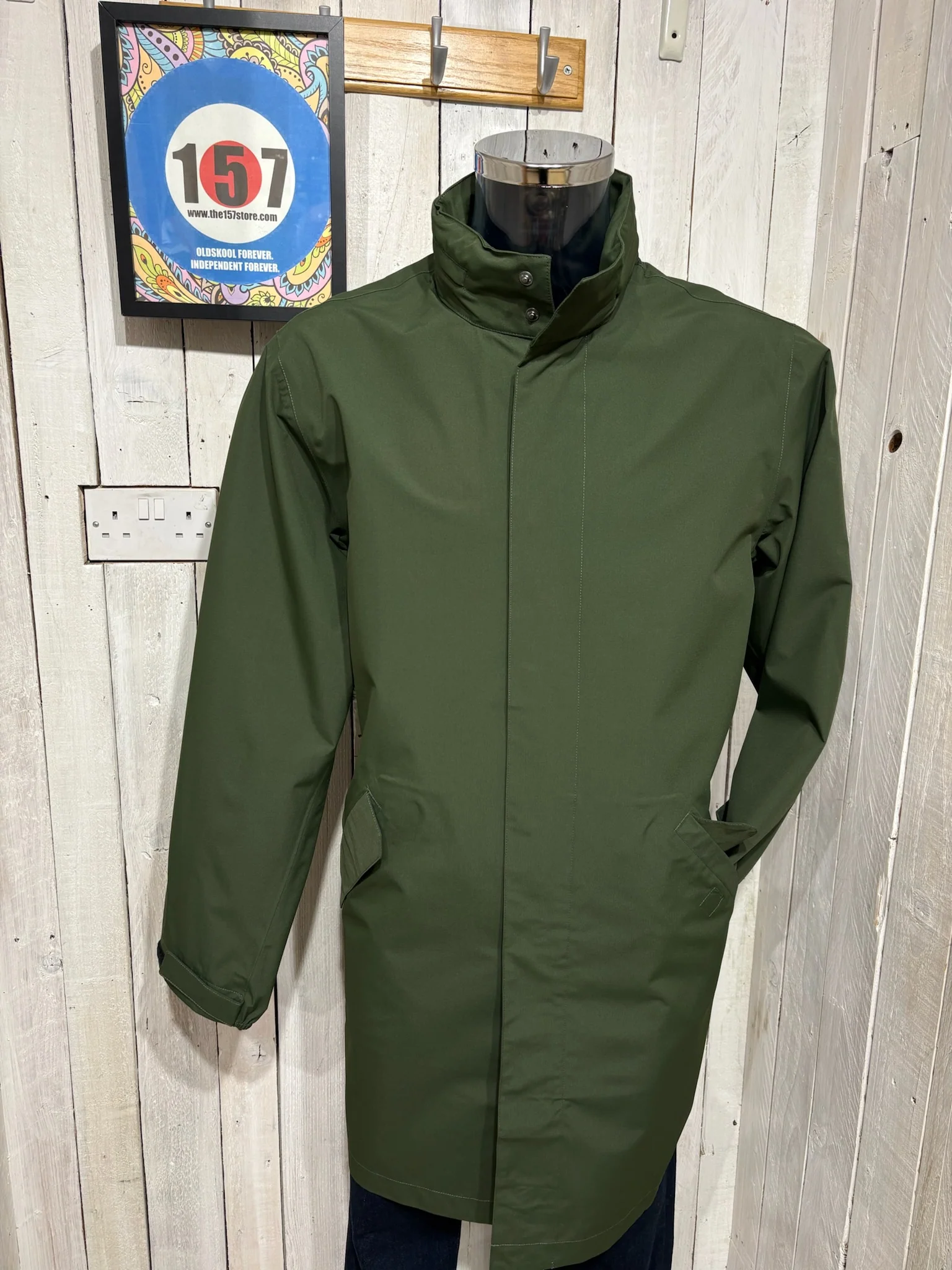 The Long Rømø Rain Parka by H2O Denmark - Army - Image 2