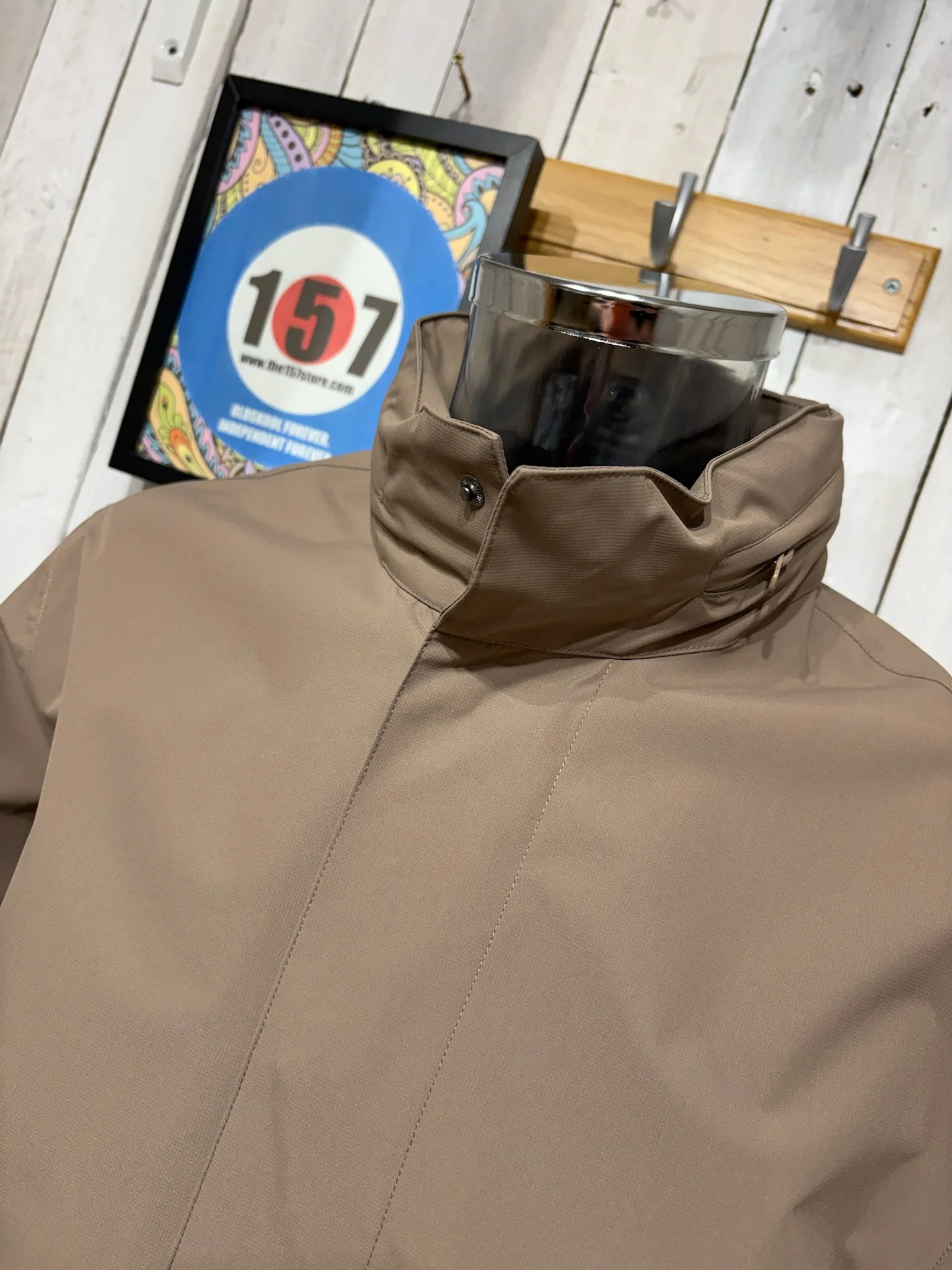 The Long Rømø Rain Parka by H2O Denmark - Dusty Oak - Image 3