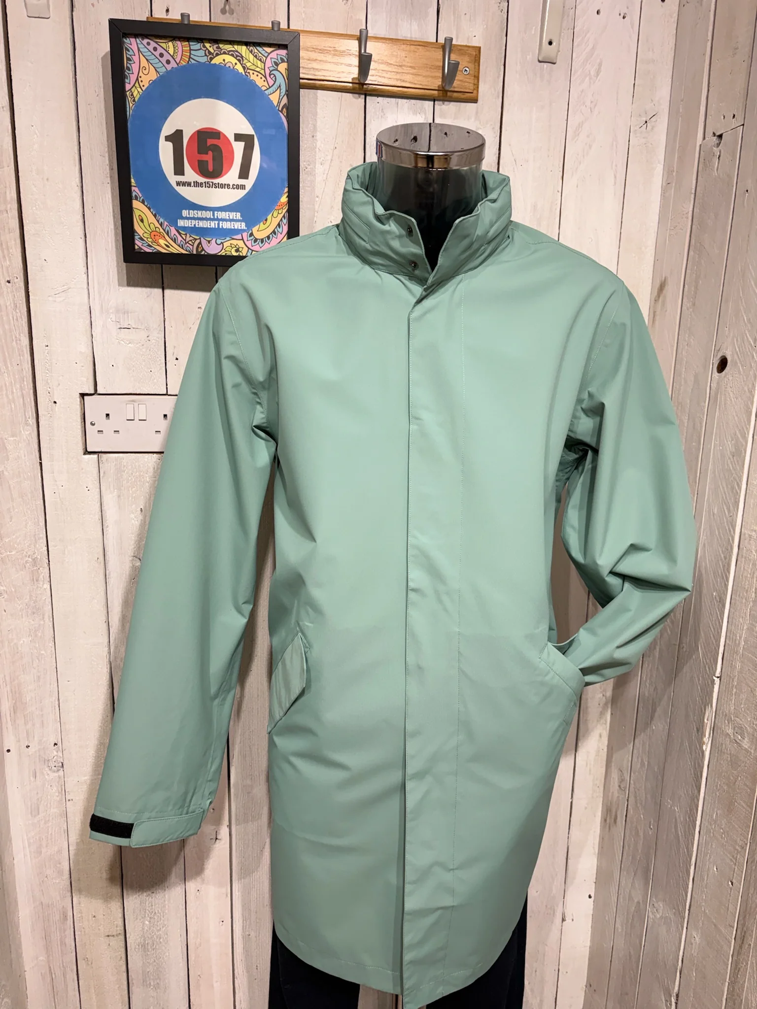 The Long Rømø Rain Parka by H2O Denmark - Sea Grass - Image 4
