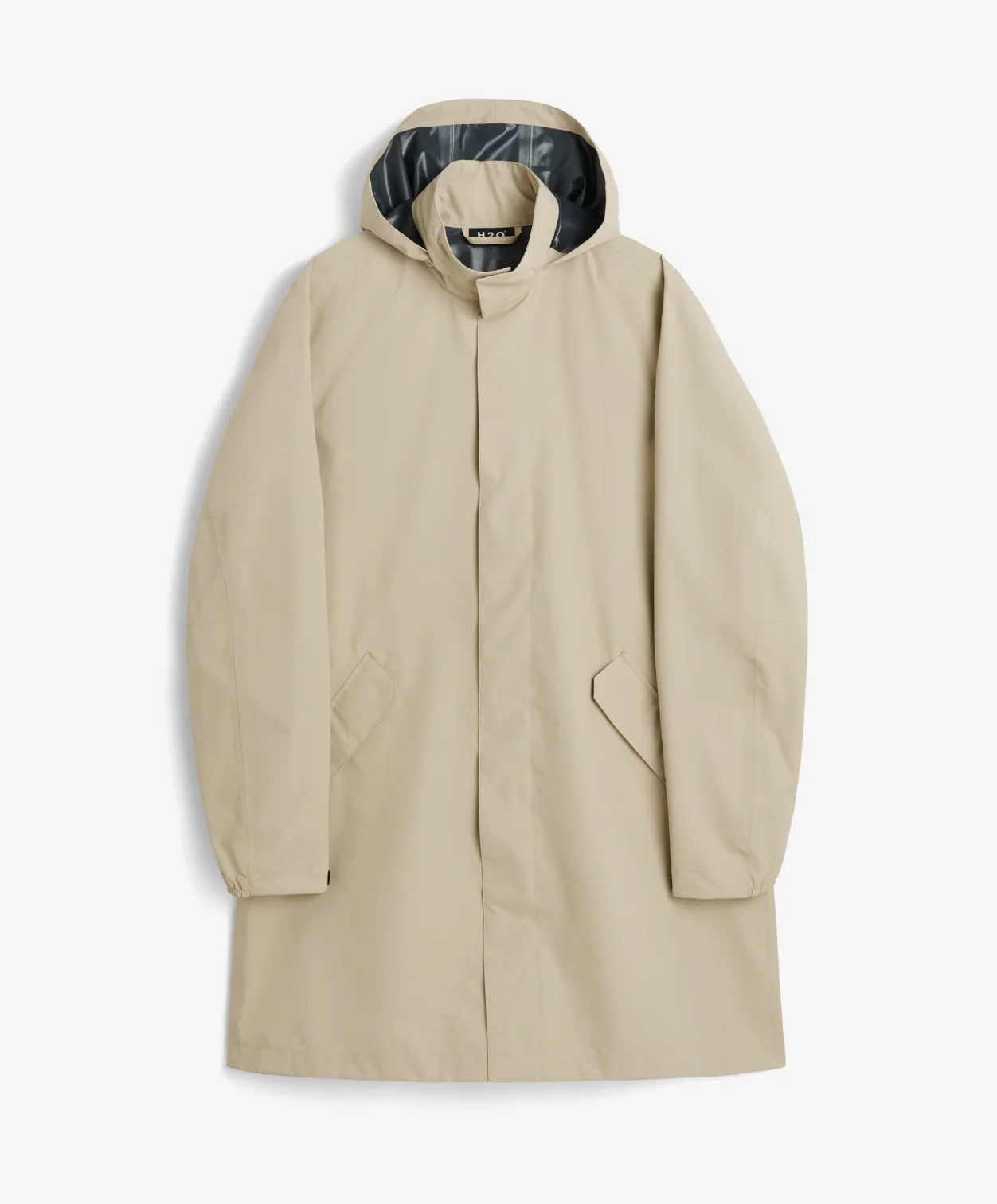 The Long Rømø Rain Parka by H2O Denmark - Warm Grey