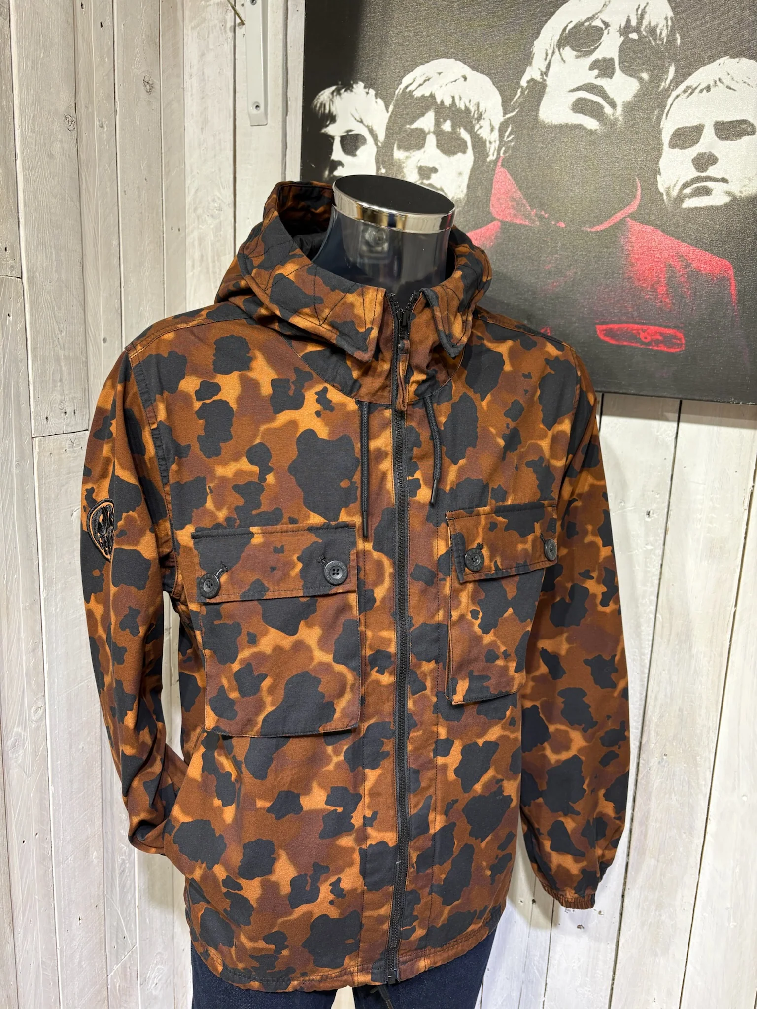 Pretty Green Brindle Camo Jacket - Brown