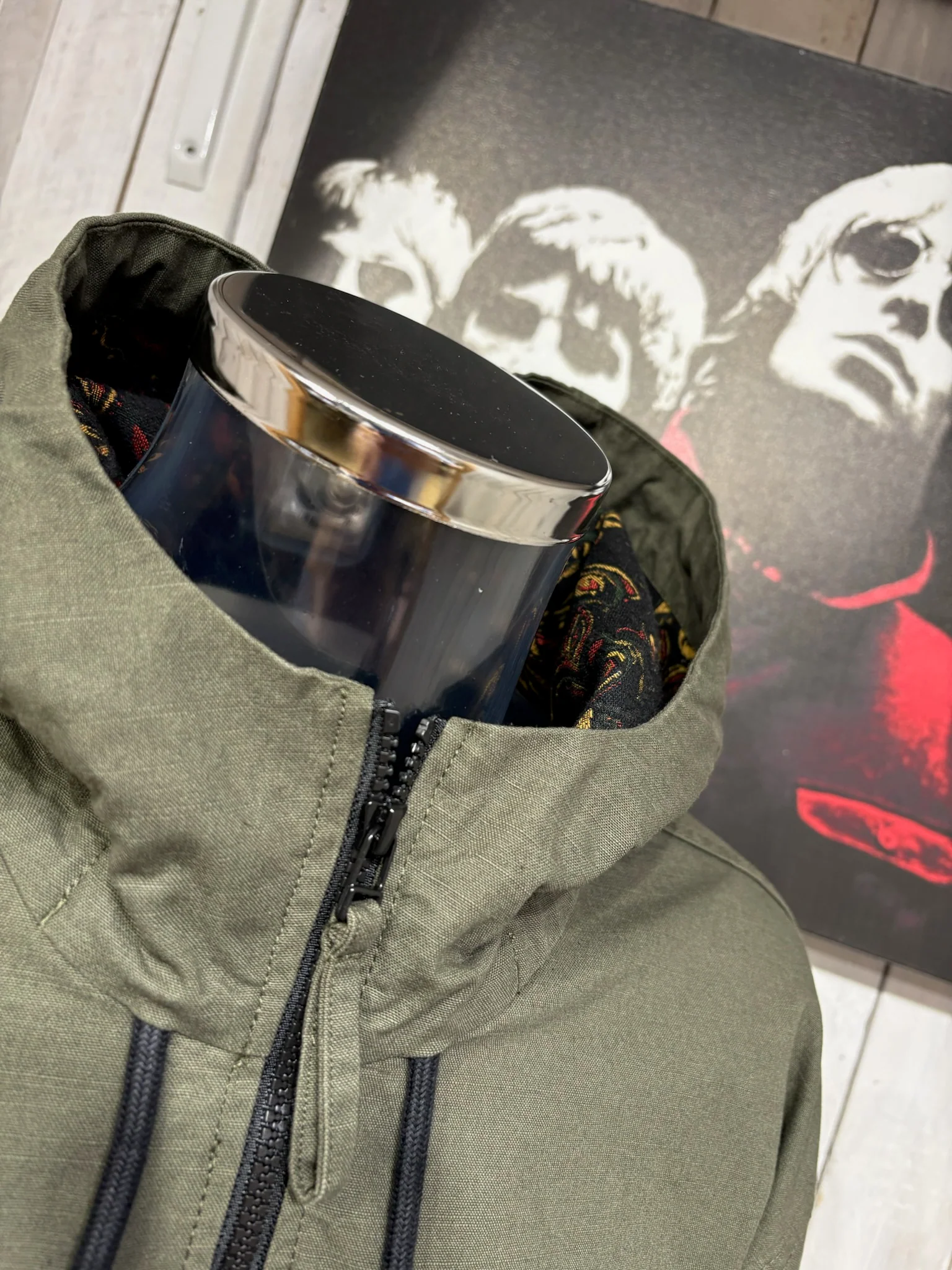 Pretty Green Hatton Smock - Khaki (Parthian Hood Lining) - Image 6