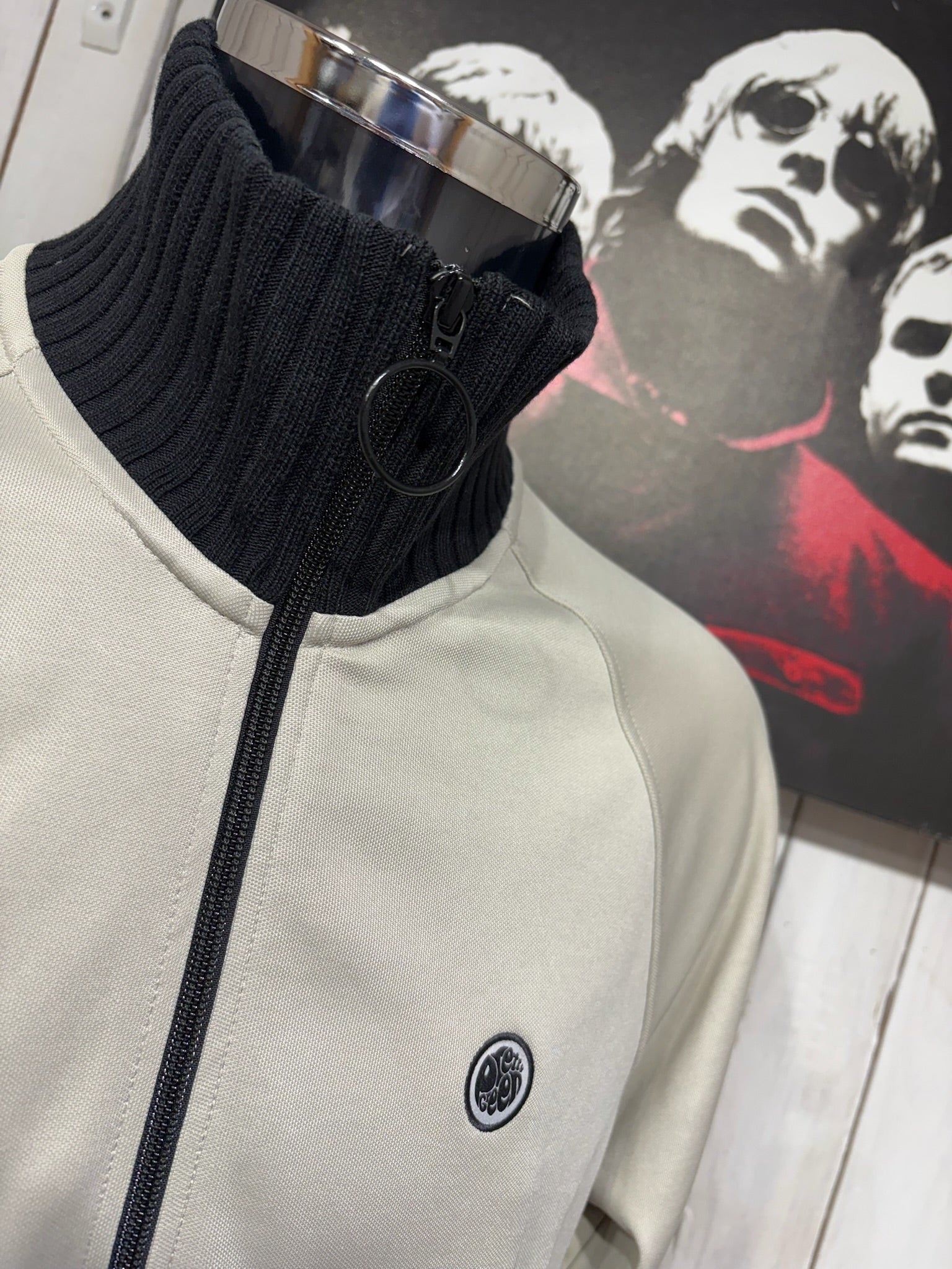 Pretty Green Highbank Track Top - Stone - Image 2