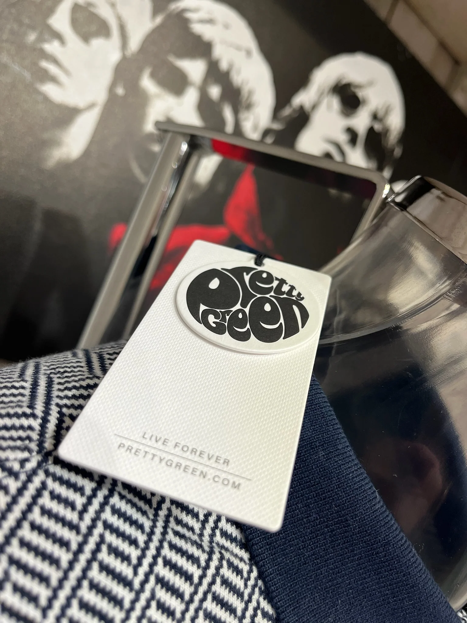 Pretty Green Jacquard Polo - Navy - Image 3