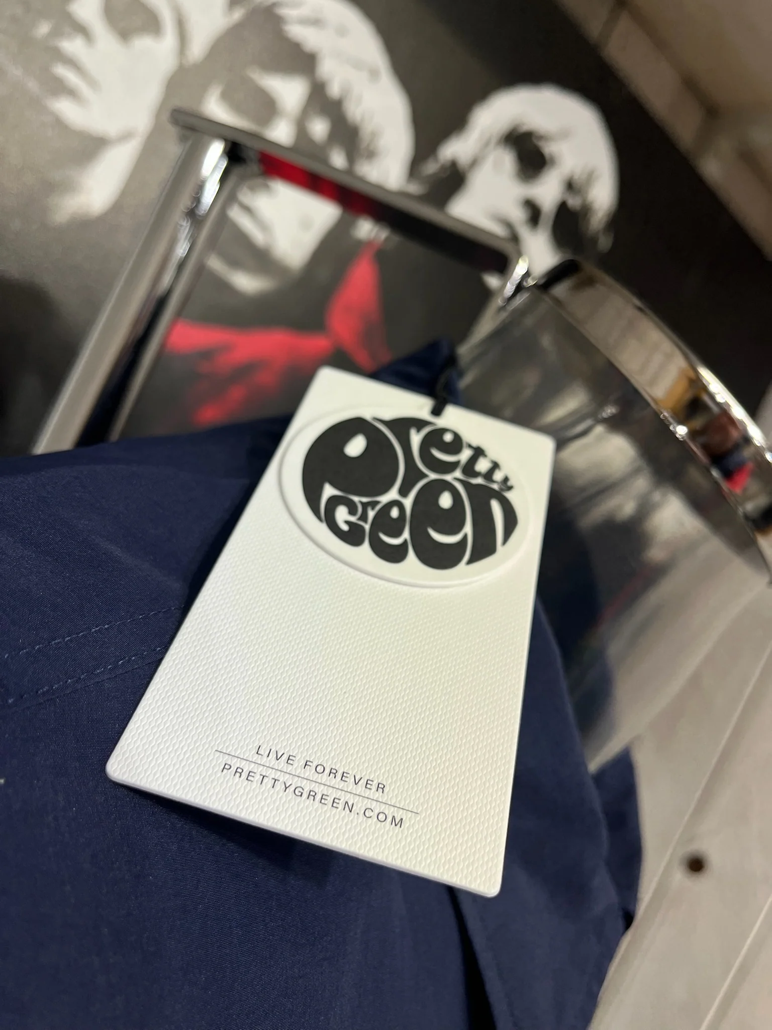 Pretty Green Live Forever Overshirt - Navy (Red + White Trims) - Image 4